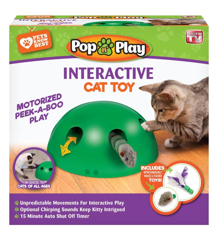 Pop N Play Green Enrichment Cat Toy