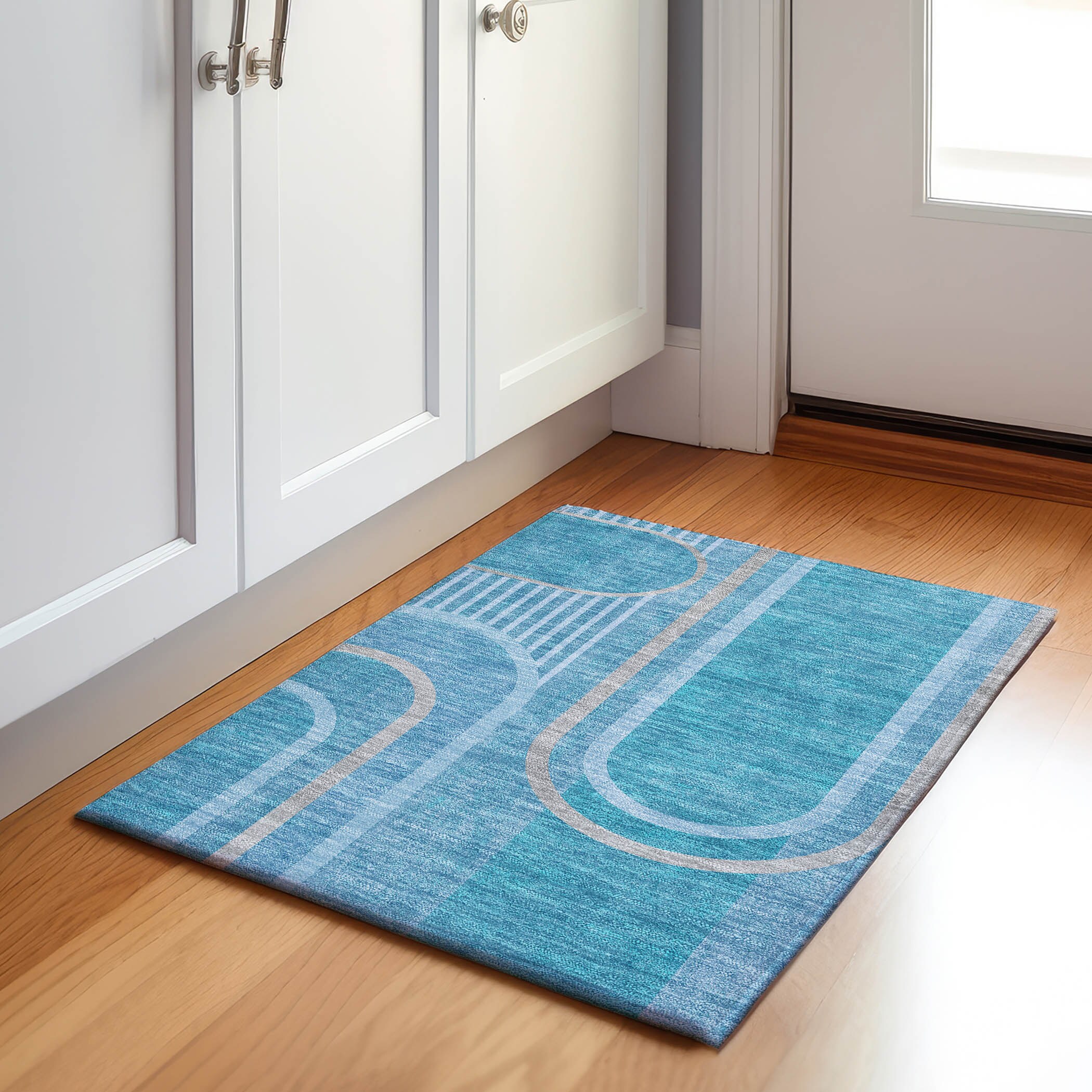 Addison Rugs AMF502GE30X46 Mayfield AMF502GE 2 x 3 (ft) Loomed Polyester Green Rectangular Indoor Abstract Machine washable Area rug