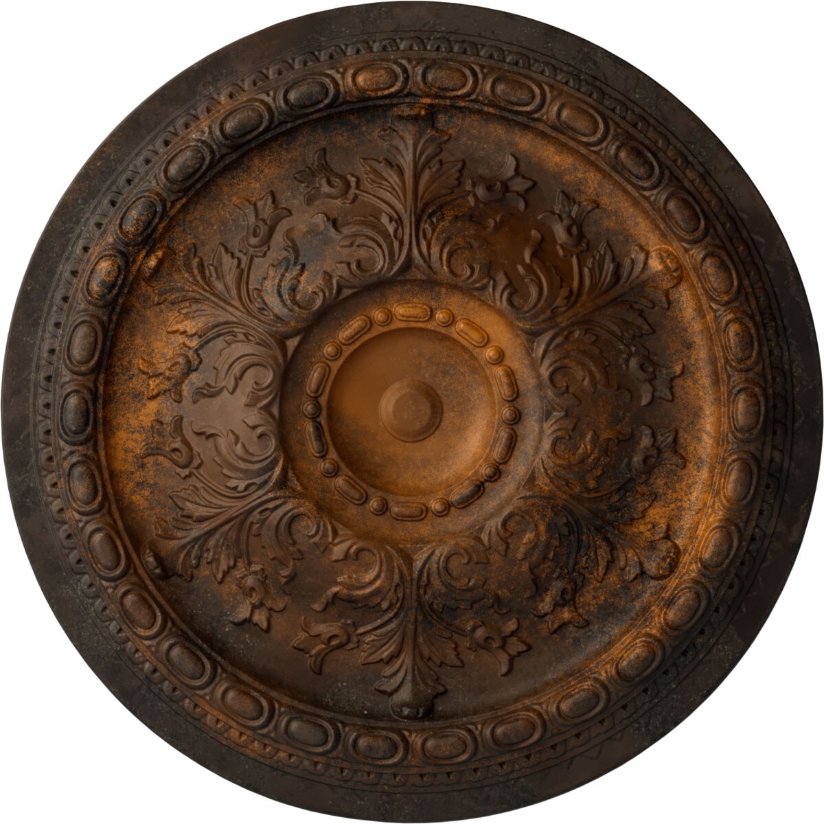 Ekena Millwork CM38OSRUS Oslo 38.375-in W x 38.375-in L Painted Rust Polyurethane Whole Ceiling Medallion