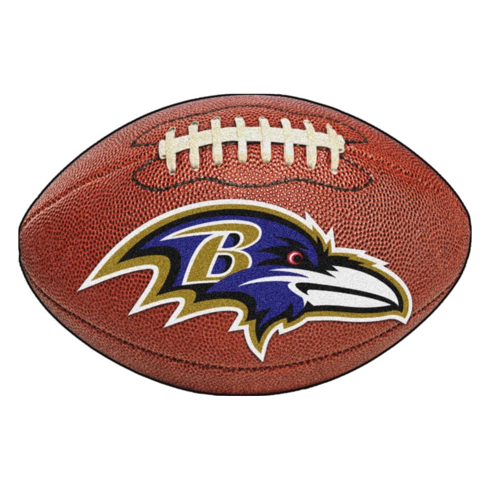 FANMATS Baltimore Ravens 1-1/2-ft x 2-1/2-ft Photo-realistic Brown Oval  Indoor Decorative Sports Door Mat in the Mats department at