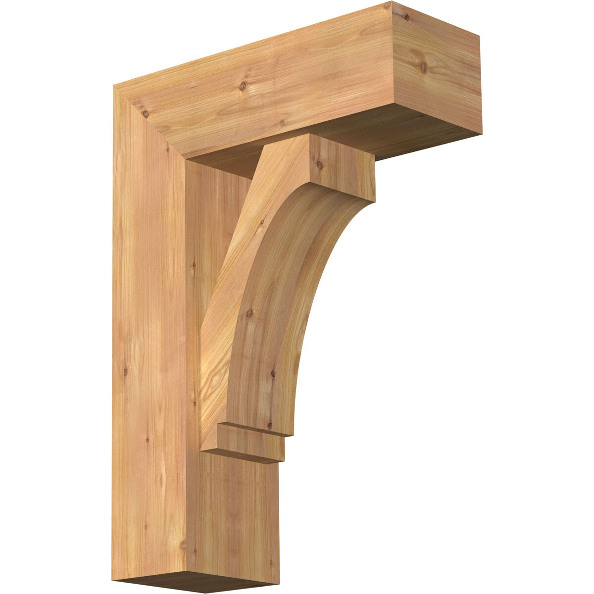 Ekena Millwork 1462768 Imperial Block Smooth Bracket with Offset Brace 7-1/2-in x 20-in x 28-in Western red cedar Brown Wood Standard bracket