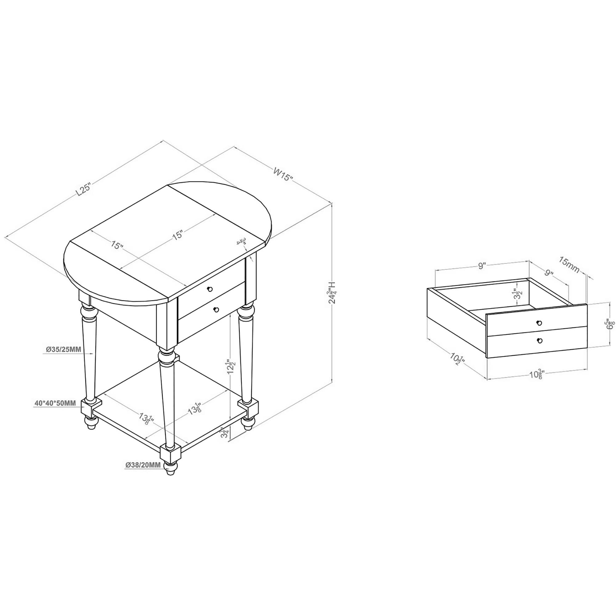 Furniture of America IDF-AC166WH End-Tables - View #8