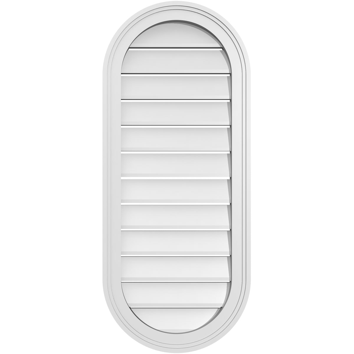 Ekena Millwork GVPVR16X3802SF 16-Inches x 38-Inches Off-white Oval PVC Gable Louver Vent