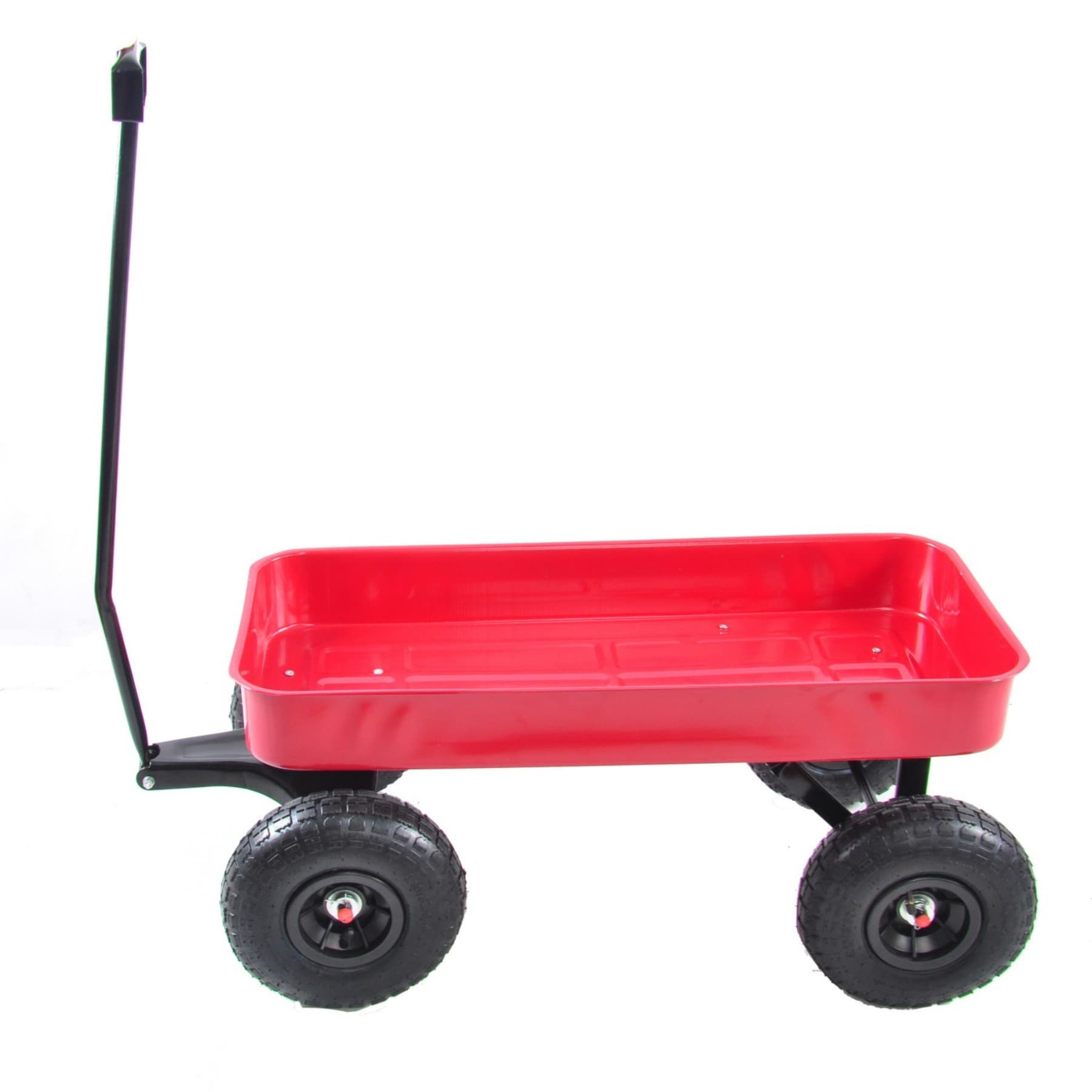 Maocao Hoom JL2741744 Outdoor Wagon All Terrain Pulling Air Tires 1.1-cu ft Steel Yard Cart