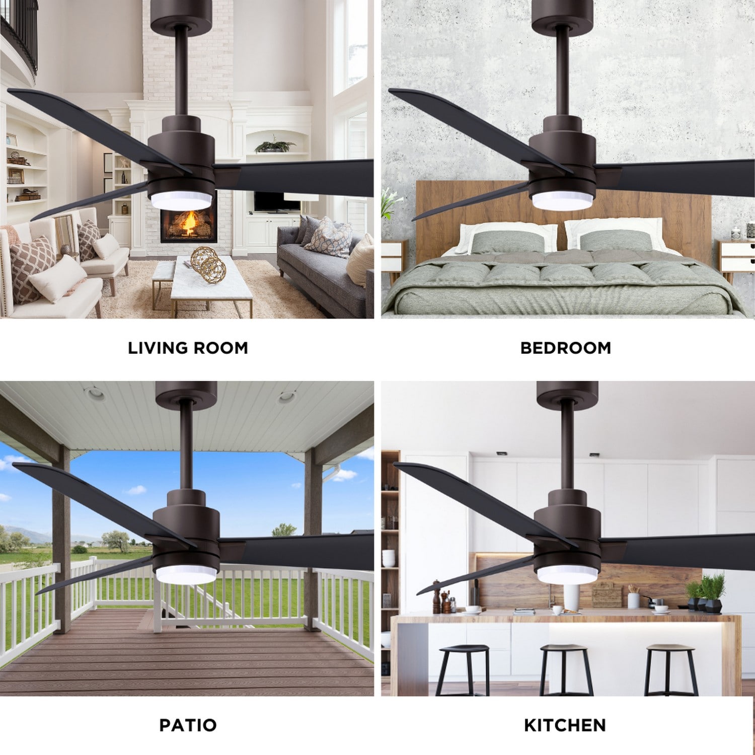 Alessandra 72'' Textured Bronze LED Ceiling Fan with Remote