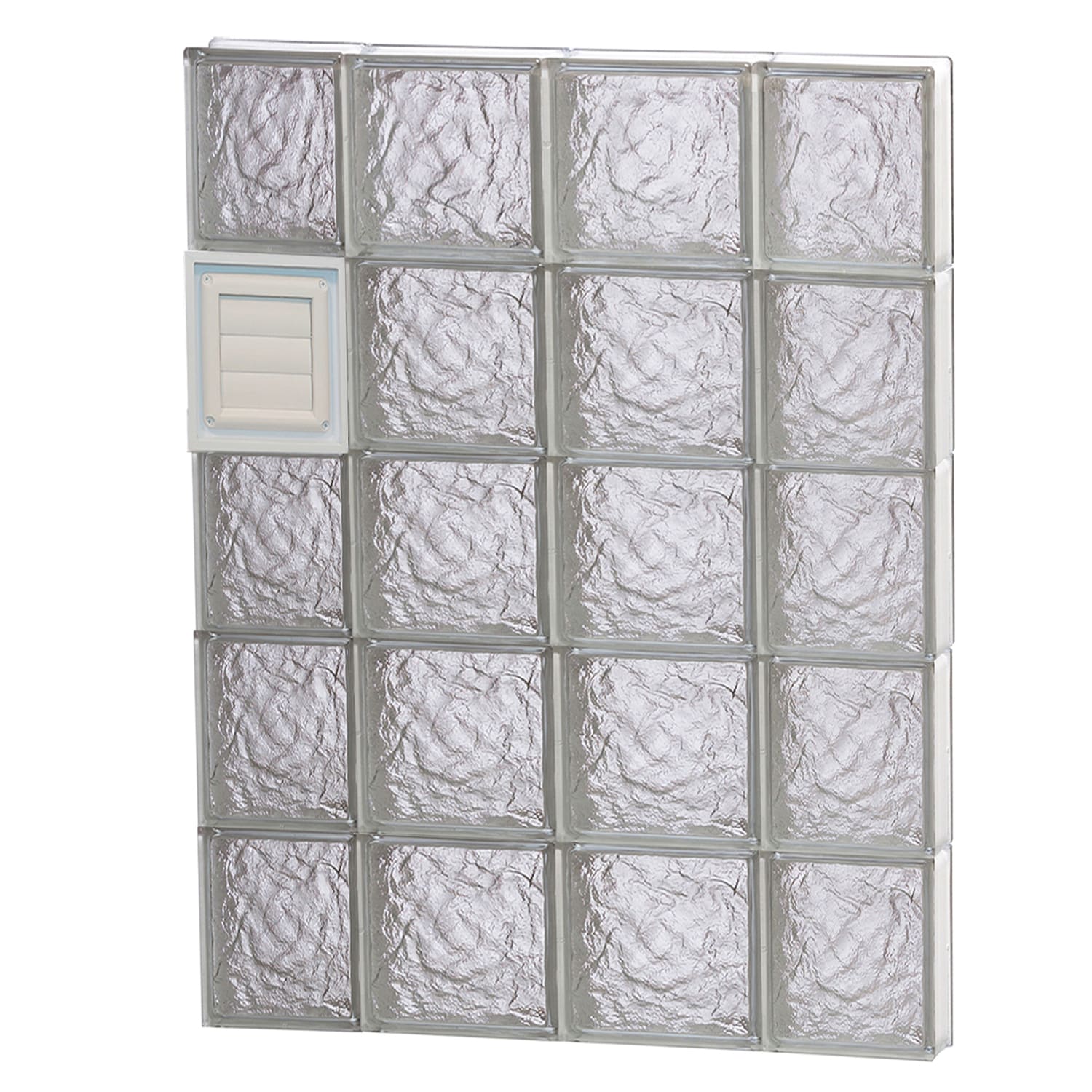 REDI2SET D2840IS Ice Glass 27-in x 38-3/4-in Frameless Replacement Dryer vent Glass Block Window