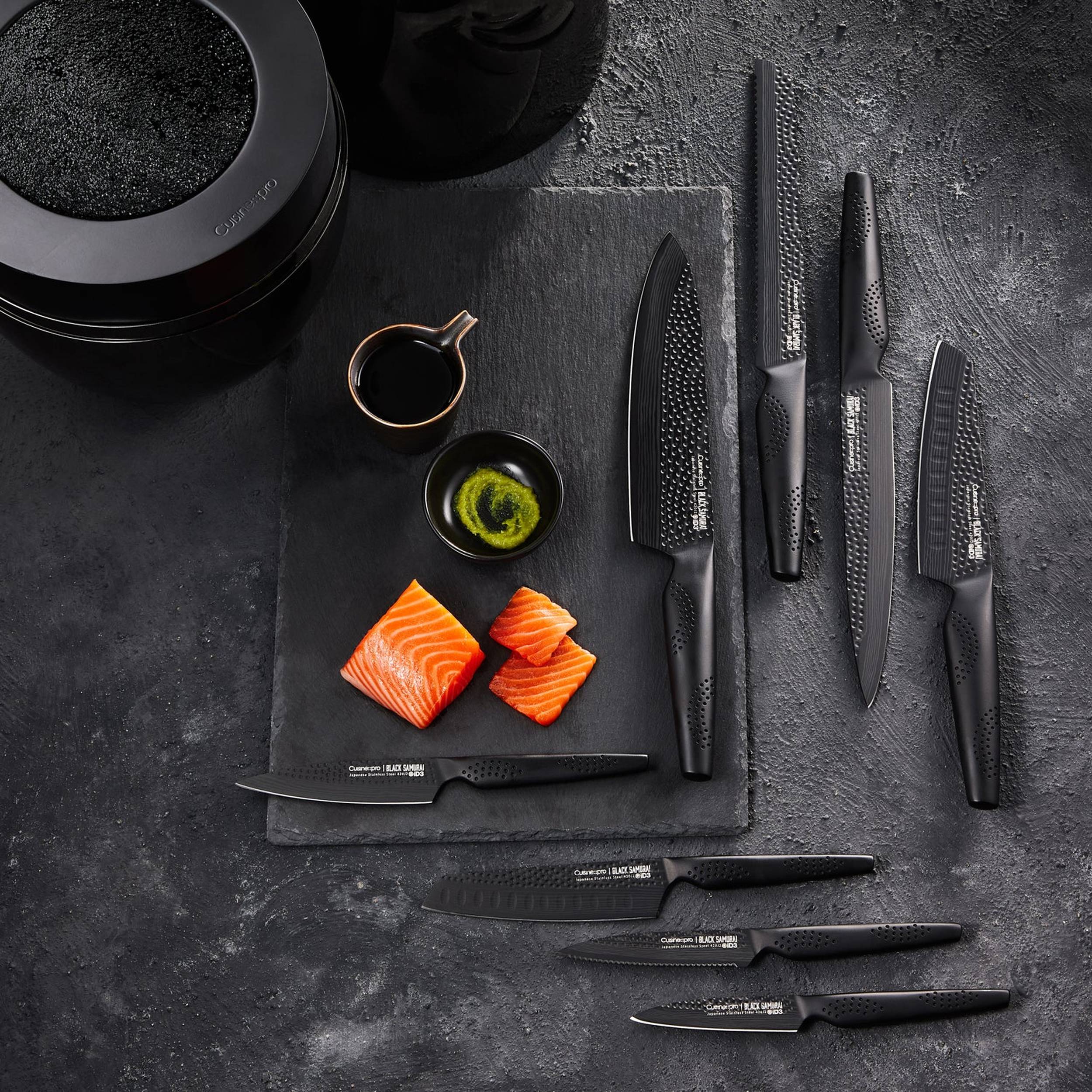 Cuisine::pro iD3 BLACK SAMURAI The Egg 9-Piece Knife Block in the