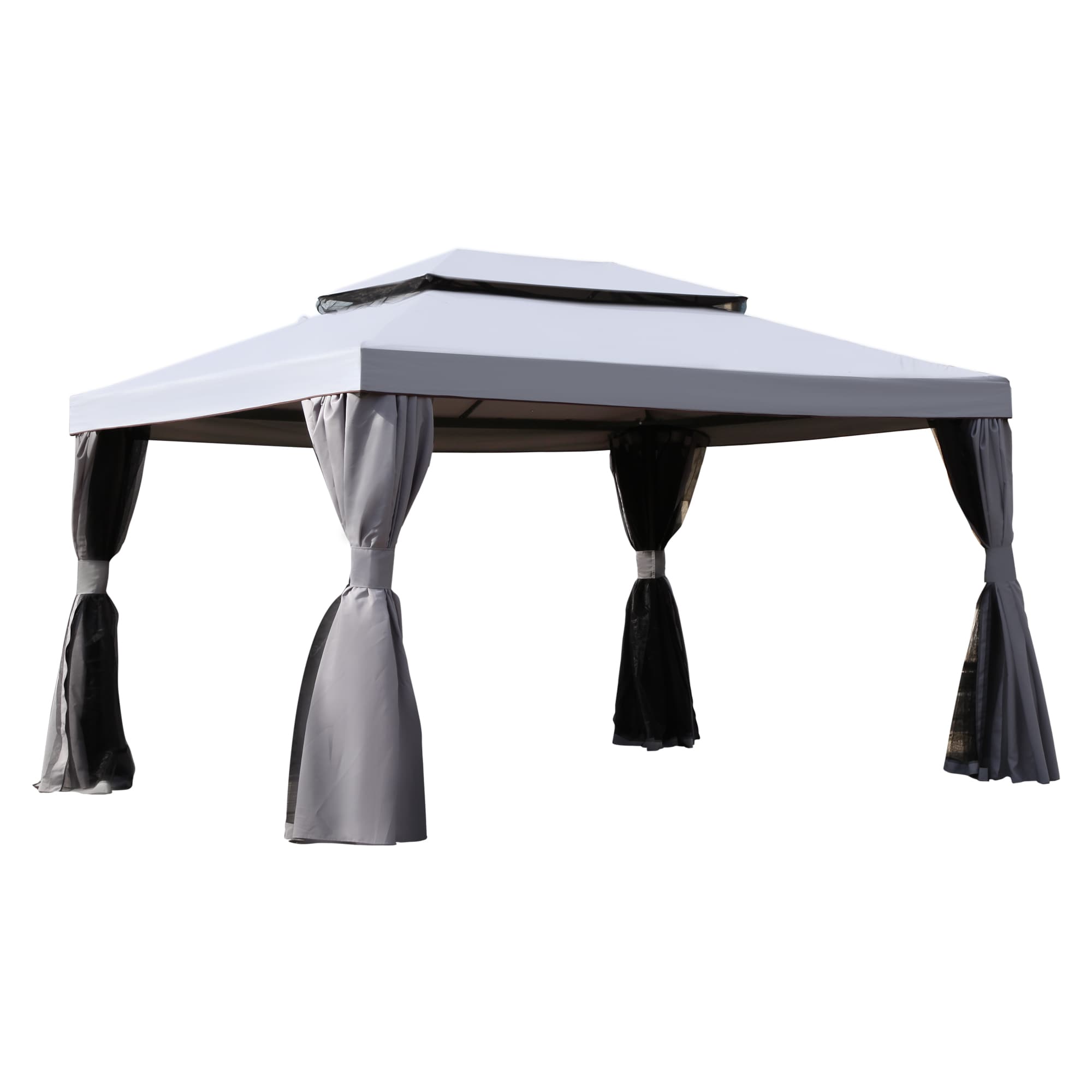 CASAINC OWS-DW100 13-ft x 10.1-ft Outdoor Canopy Gray with Soft Top Roof (Screen Included)