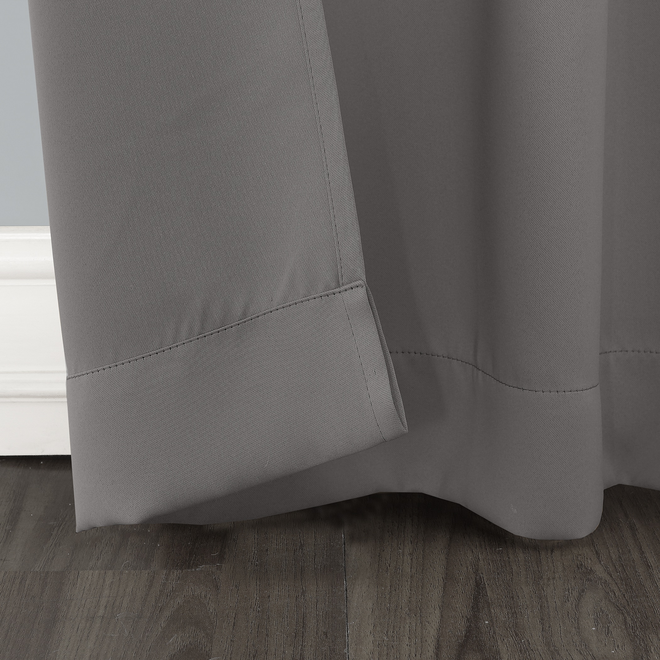 Gray Blackout Extra-Wide Grommet Patio Door Curtain Panel