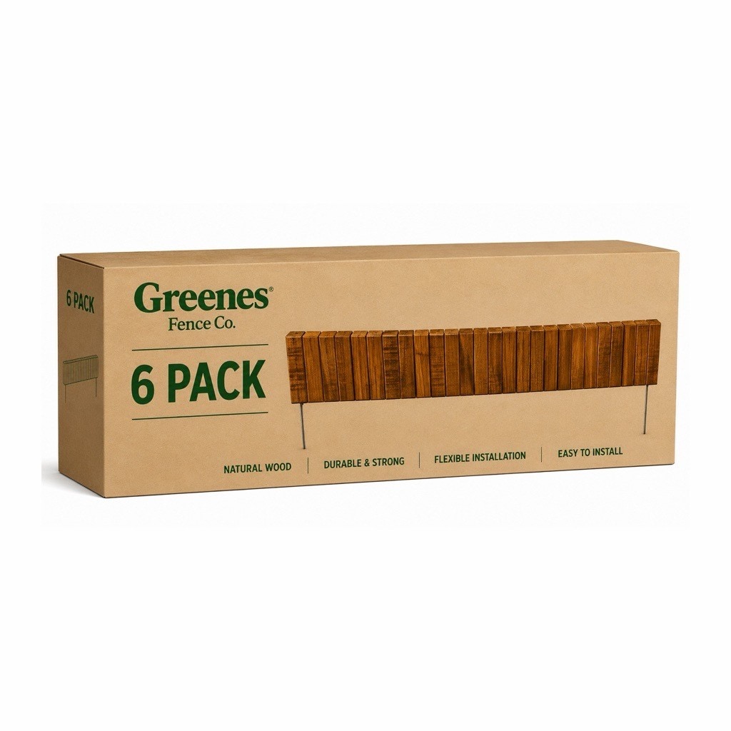Greenes Fence 15-ft x 4-in 6 -Pack Brown Wood Landscape edging section with stakes #RC39B-6PK