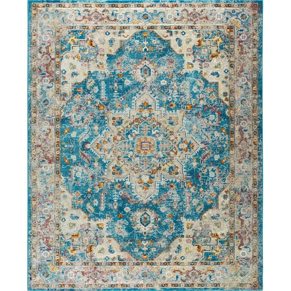 Nicole Miller 2A-M656A-676 Parlin Amara 5 X 7 (ft) Aqua Indoor Medallion Area Rug
