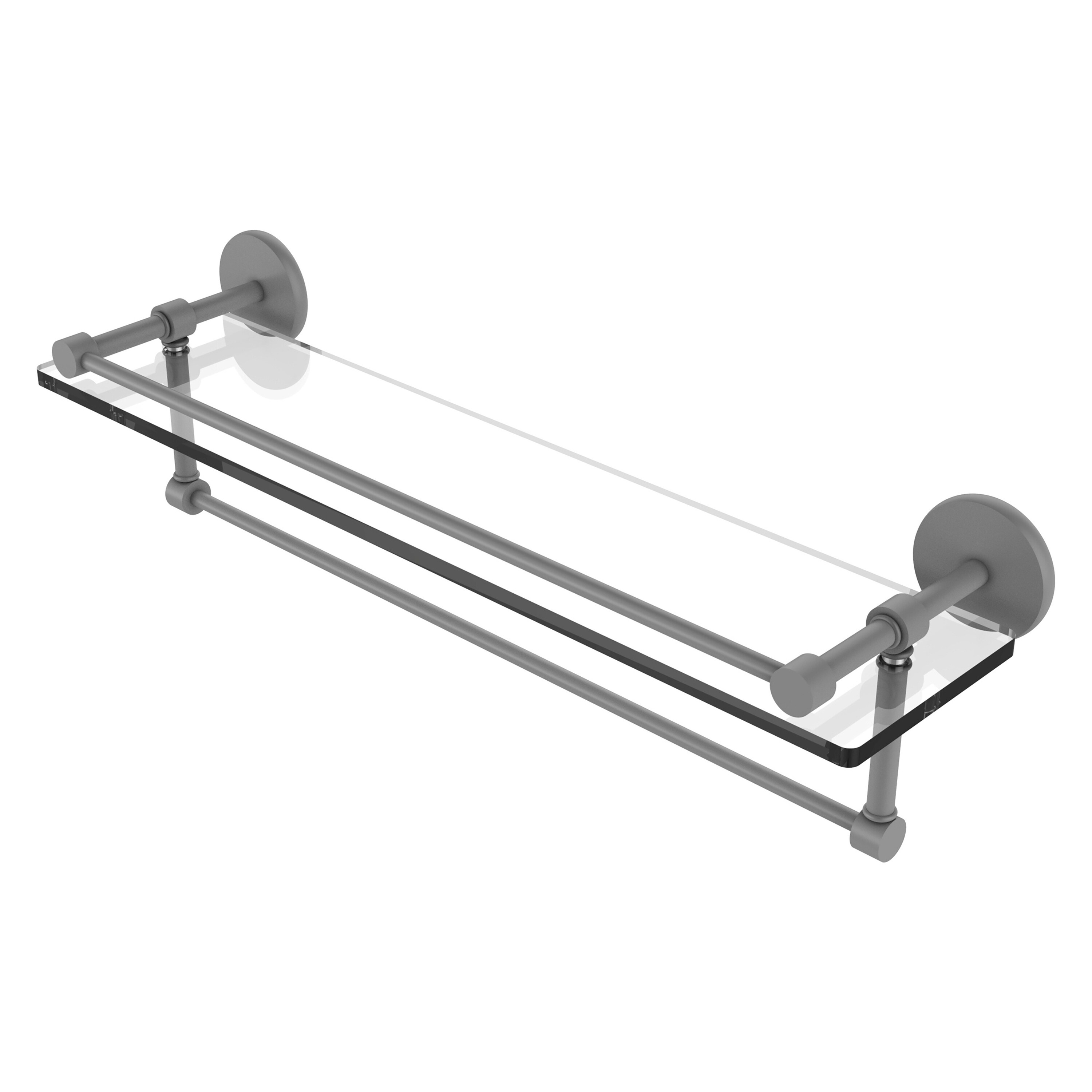 Allied Brass P1000-1TB/22-GAL-GYM Prestige Skyline Matte Gray Wall mount Bathroom Shelf ( 22-in x 5-in x 5-in )