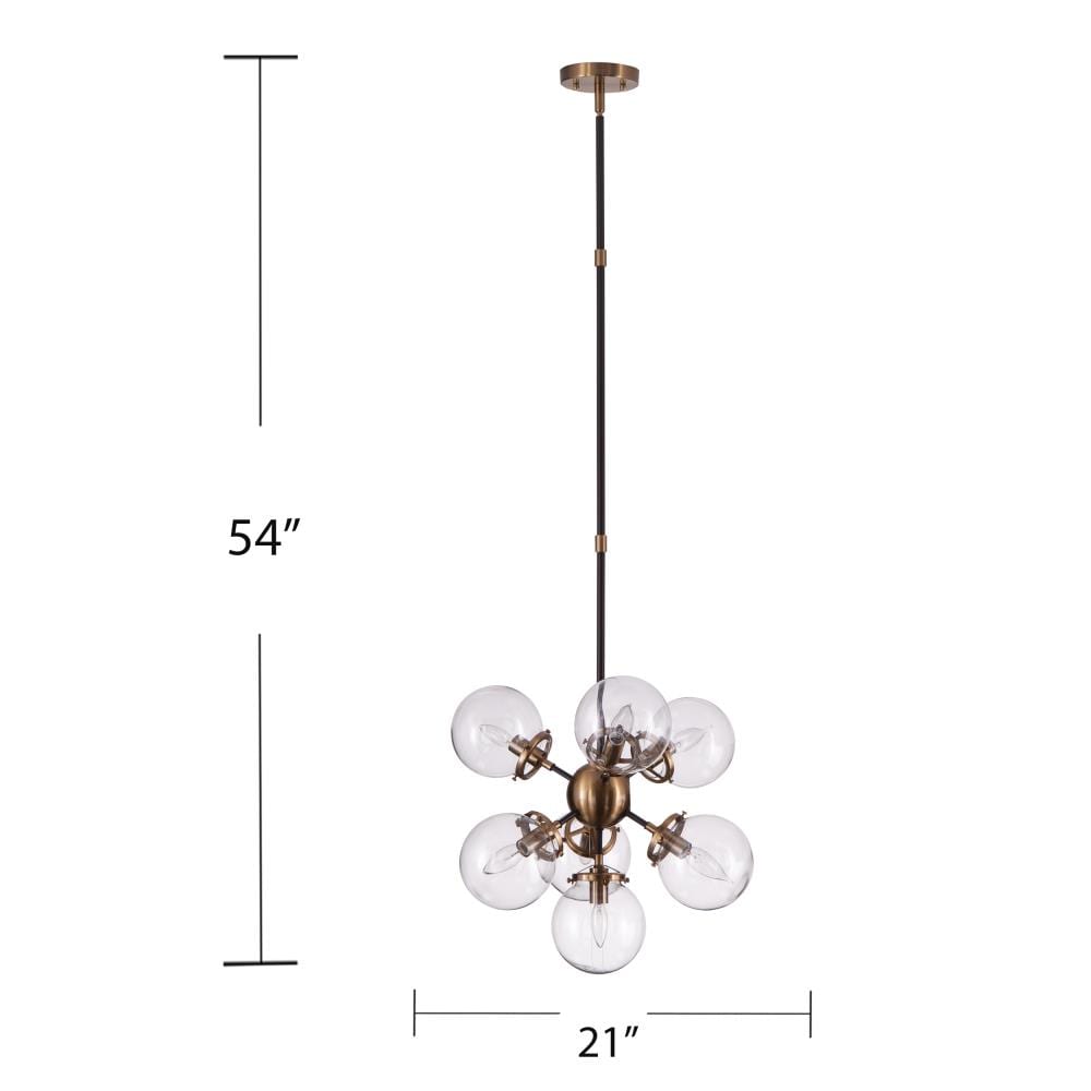 Boltonly Gold & Glass 7-Globe Contemporary Pendant Lamp