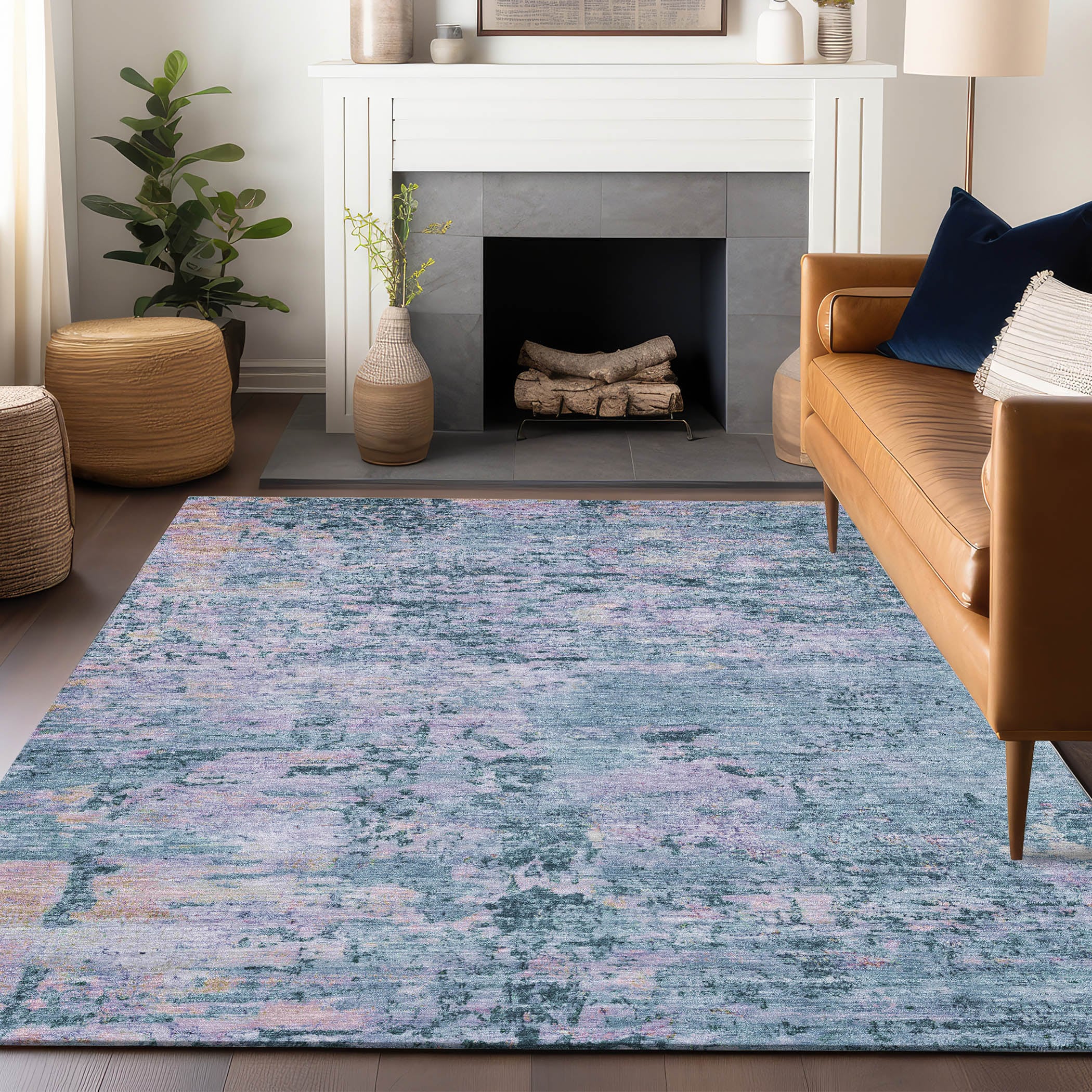 Addison Rugs ACN1723BU10X14 Chantille ACN1723BU 10 x 14 (ft) Loomed Blue Rectangular Indoor/Outdoor Machine washable Pet Friendly Area rug