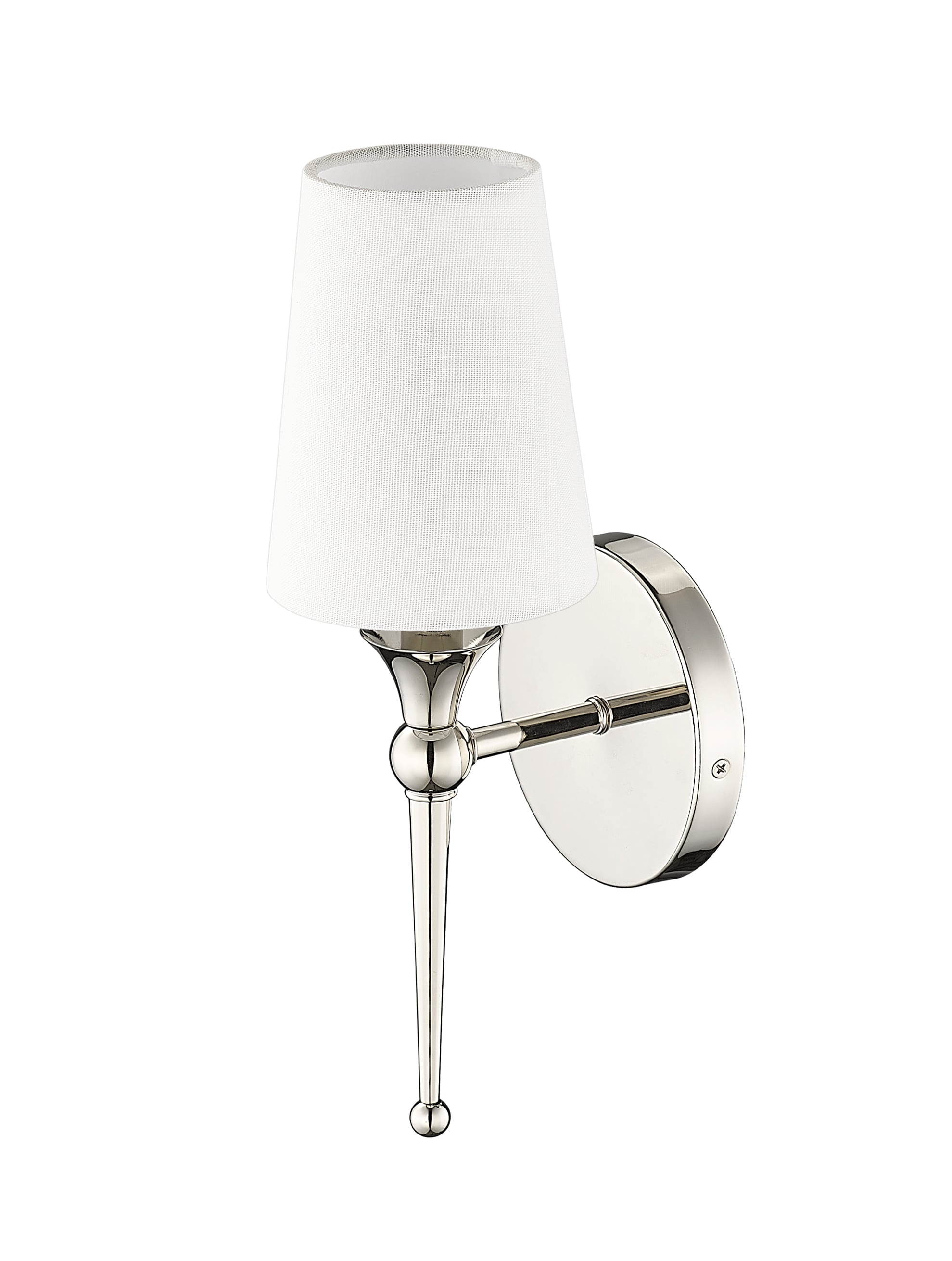 Polished Nickel 14" Direct Wired Wall Sconce with White Shade