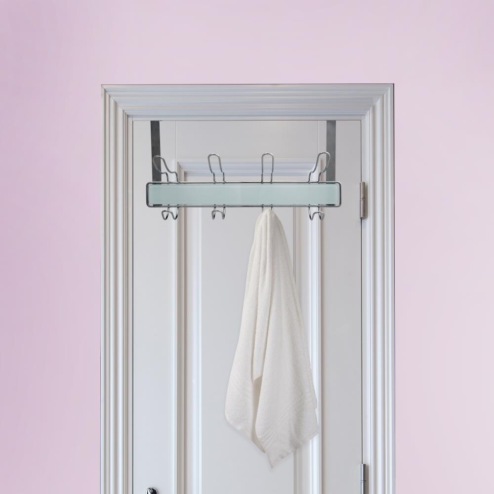 Elle Decor White 5-Hook Over The Door Towel Hook in the Towel