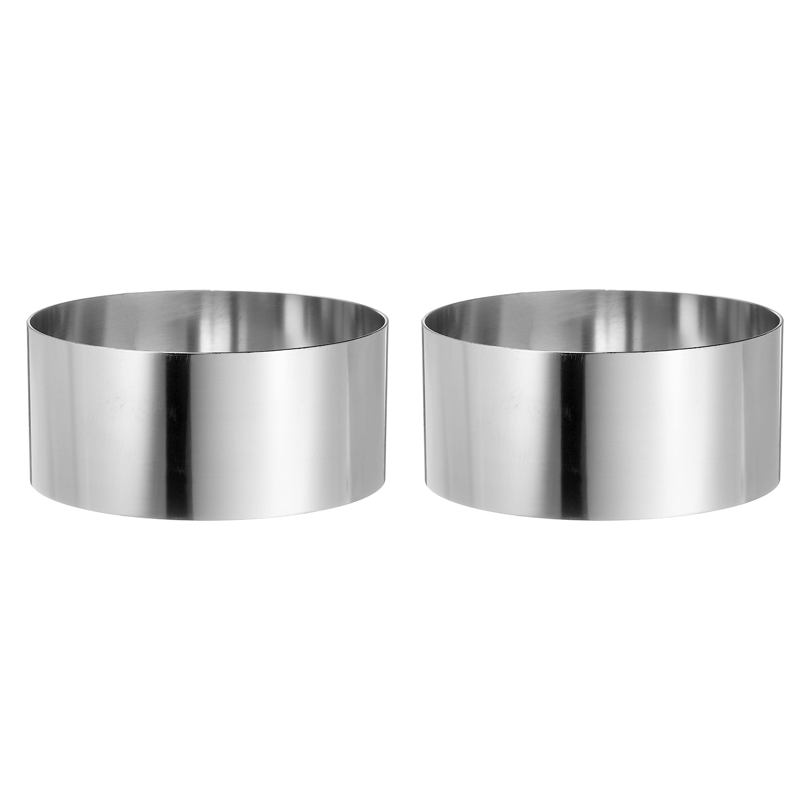 Harfington 2pcs Round Cake Ring 4 x 2 Inch Seamless Stainless Steel Pastry Mousse Dessert Ring Mirror Coating for Baking Cooking Making Tool #S25123100UX6507
