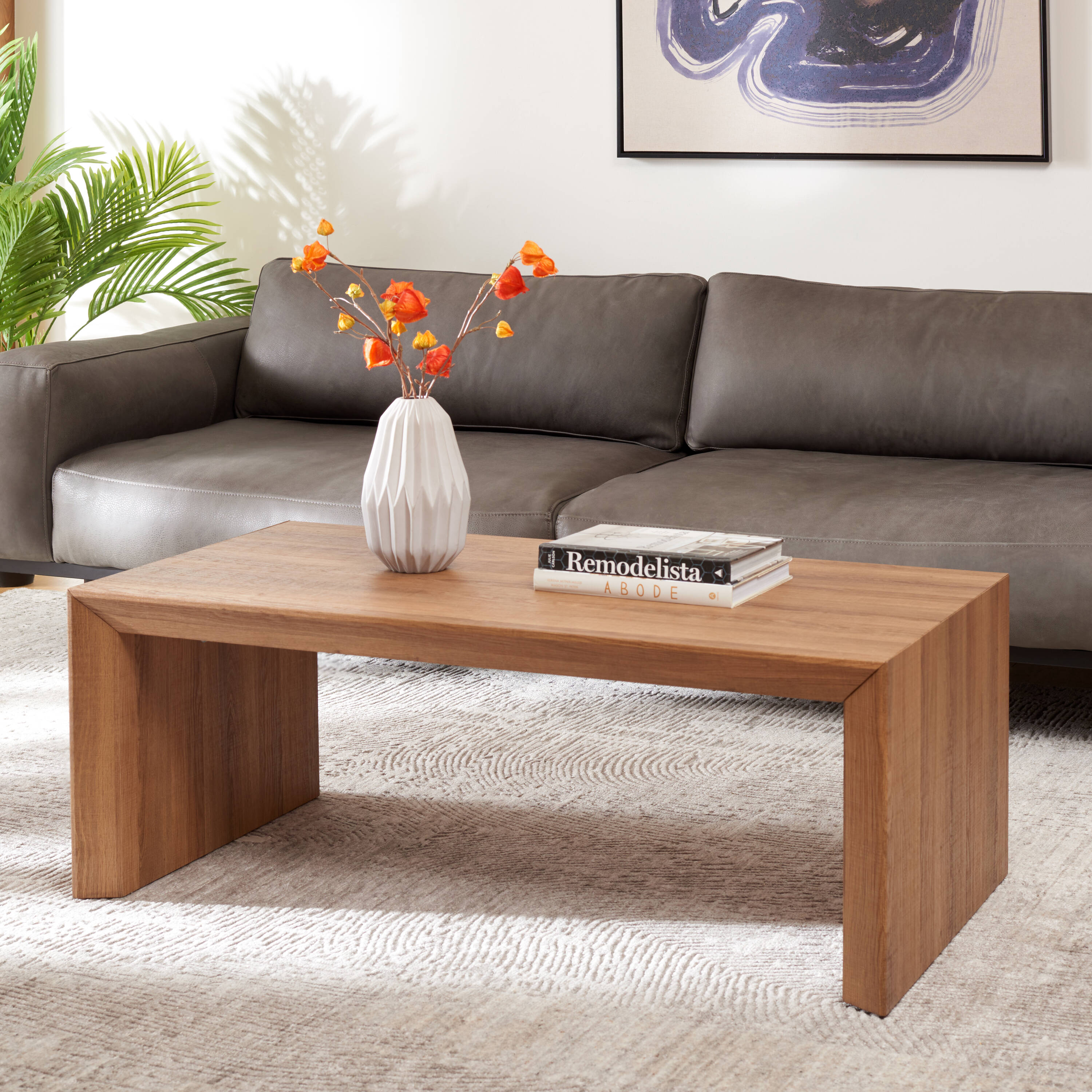 Safavieh COF7013A Paper Veneer For Top And Tube MDF Modern Coffee Table