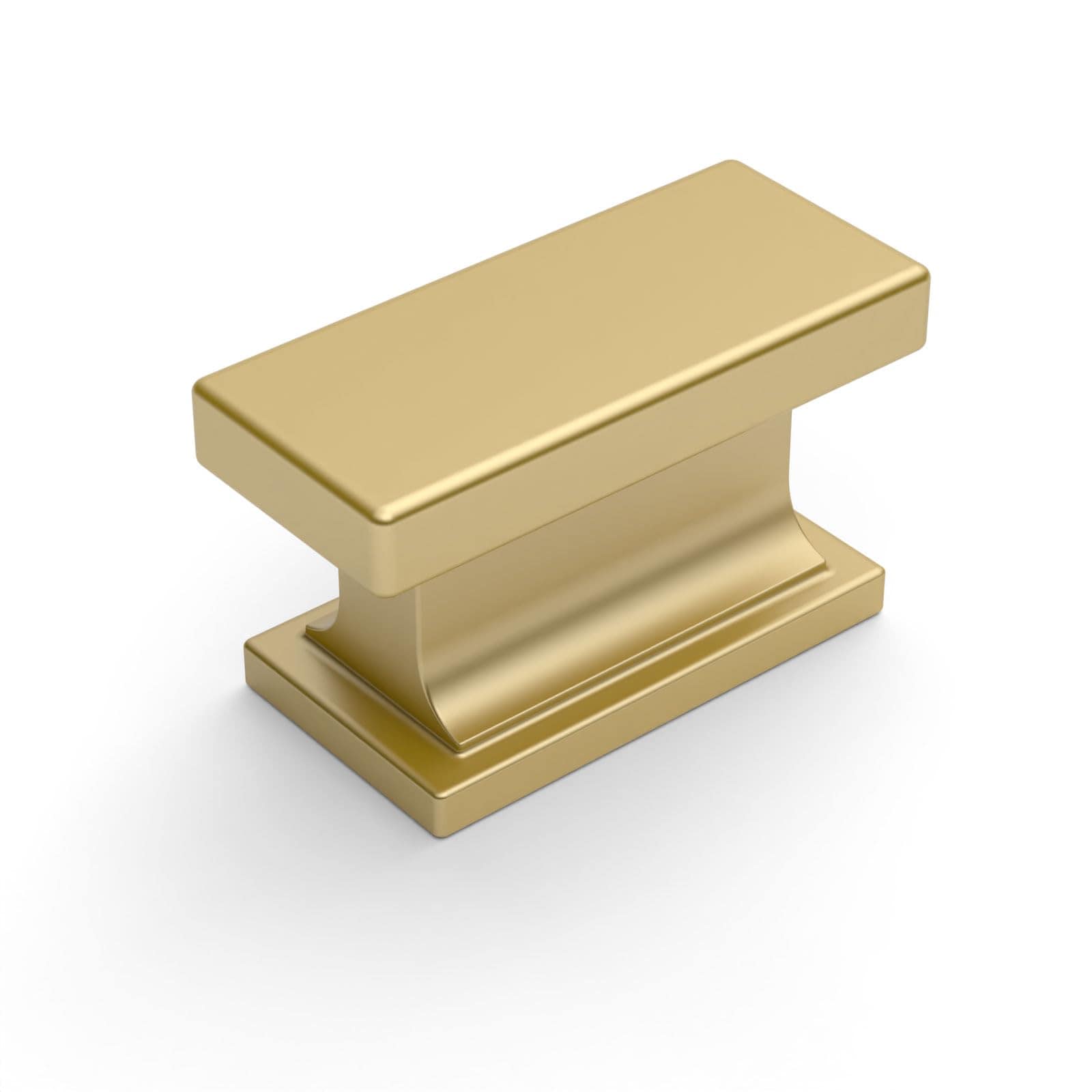 KHKFY  10 Pack Brushed Gold Rectangle Cabinet Knobs 1 46 in Single Hole Drawer Handles for Bathroom Kitchen Dresser Cabinets