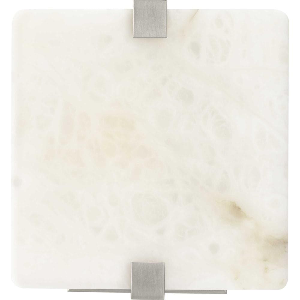 Earthy Glow Brushed Nickel LED Wall Sconce with Stone Dust Shade