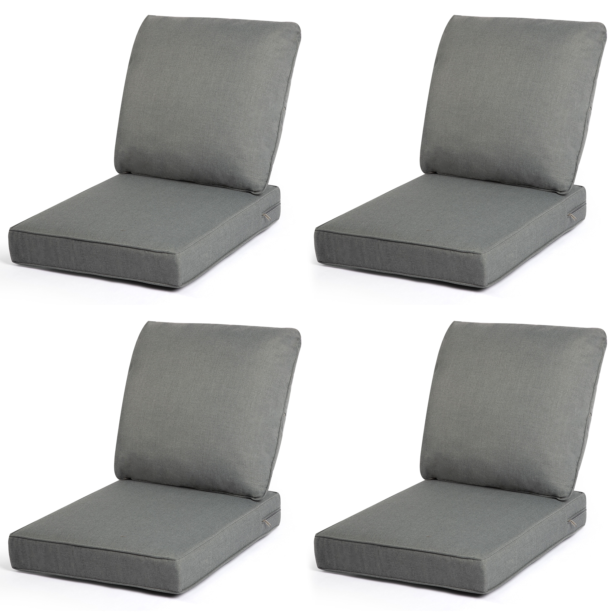 Runesay QCPATIO-32 Seating Cushion Set 24-in x 24-in 8 -Piece Deep Gray Patio sofa cushion