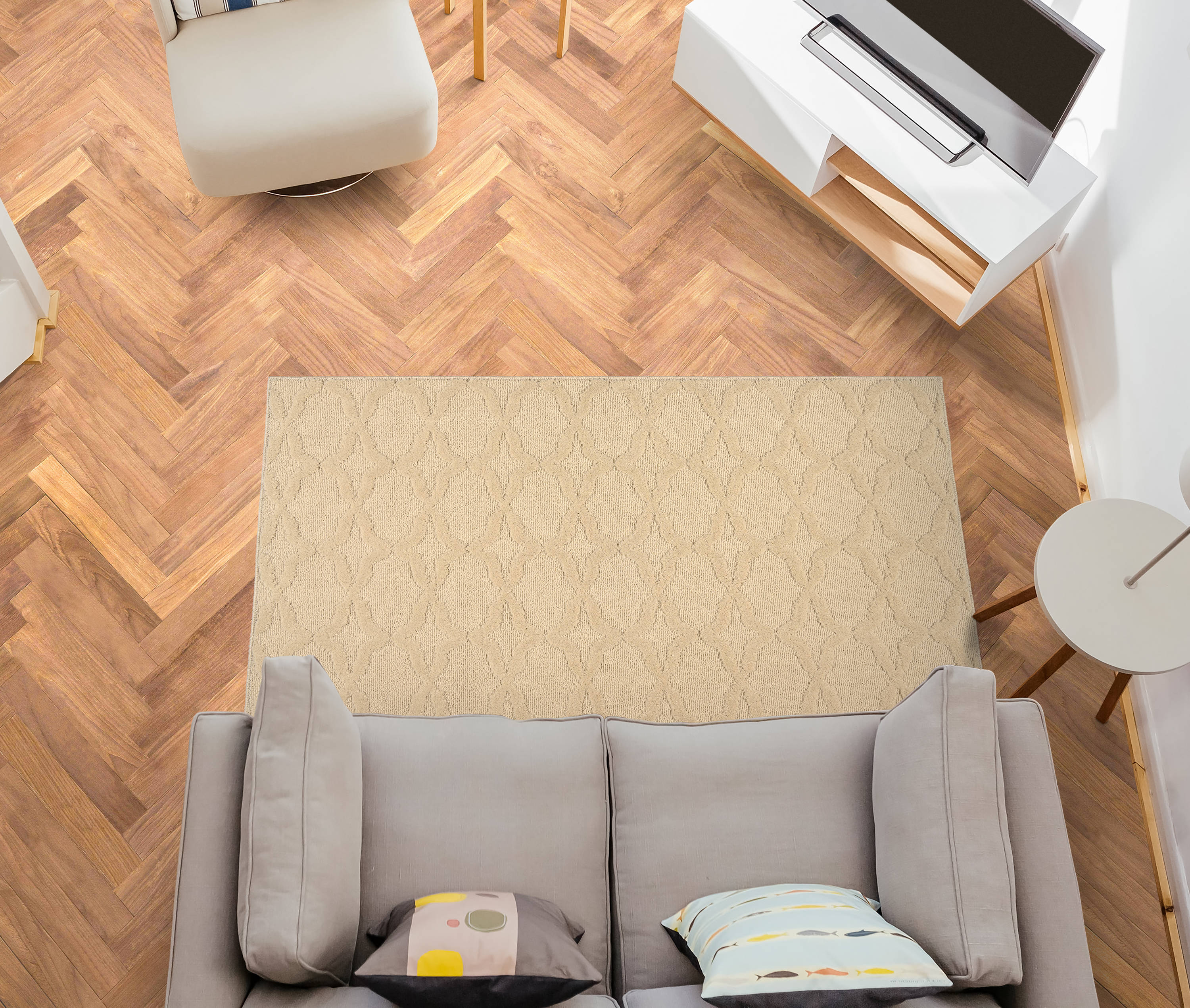 Garland Rug CL100N03606001 Sparta 3 X 5 (ft) Tan Indoor Geometric Farmhouse/Cottage Throw Rug