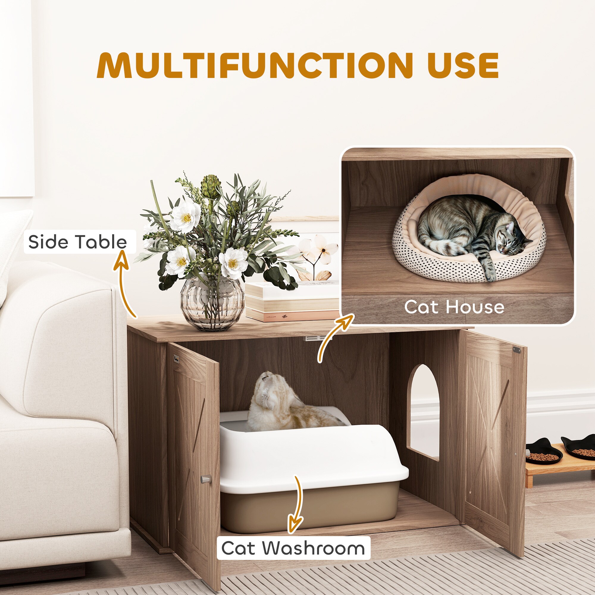 PawHut D31-110V00WN Litter-Boxes - View #9
