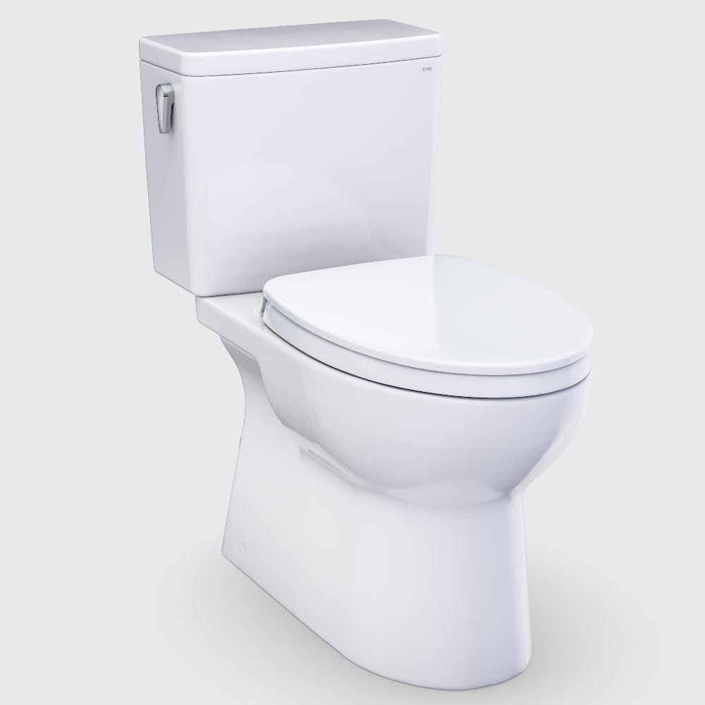 TOTO - Glaston Cotton White Elongated Chair height 12-in Rough-In WaterSense 1.0 GPF Soft Close 2...
