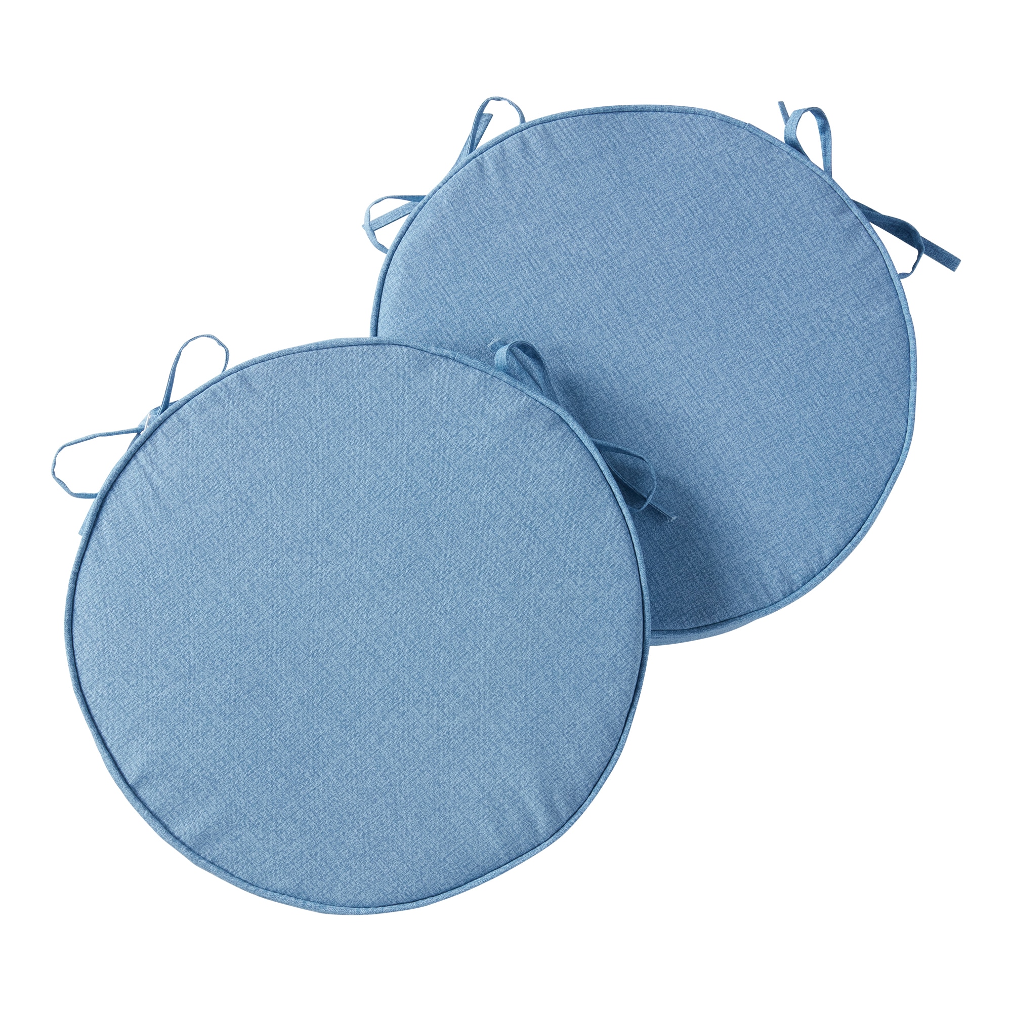 Greendale Home Fashions OP1150S2-DENIM Round Outdoor 18-in x 18-in 2 -Piece Denim Patio chair cushion
