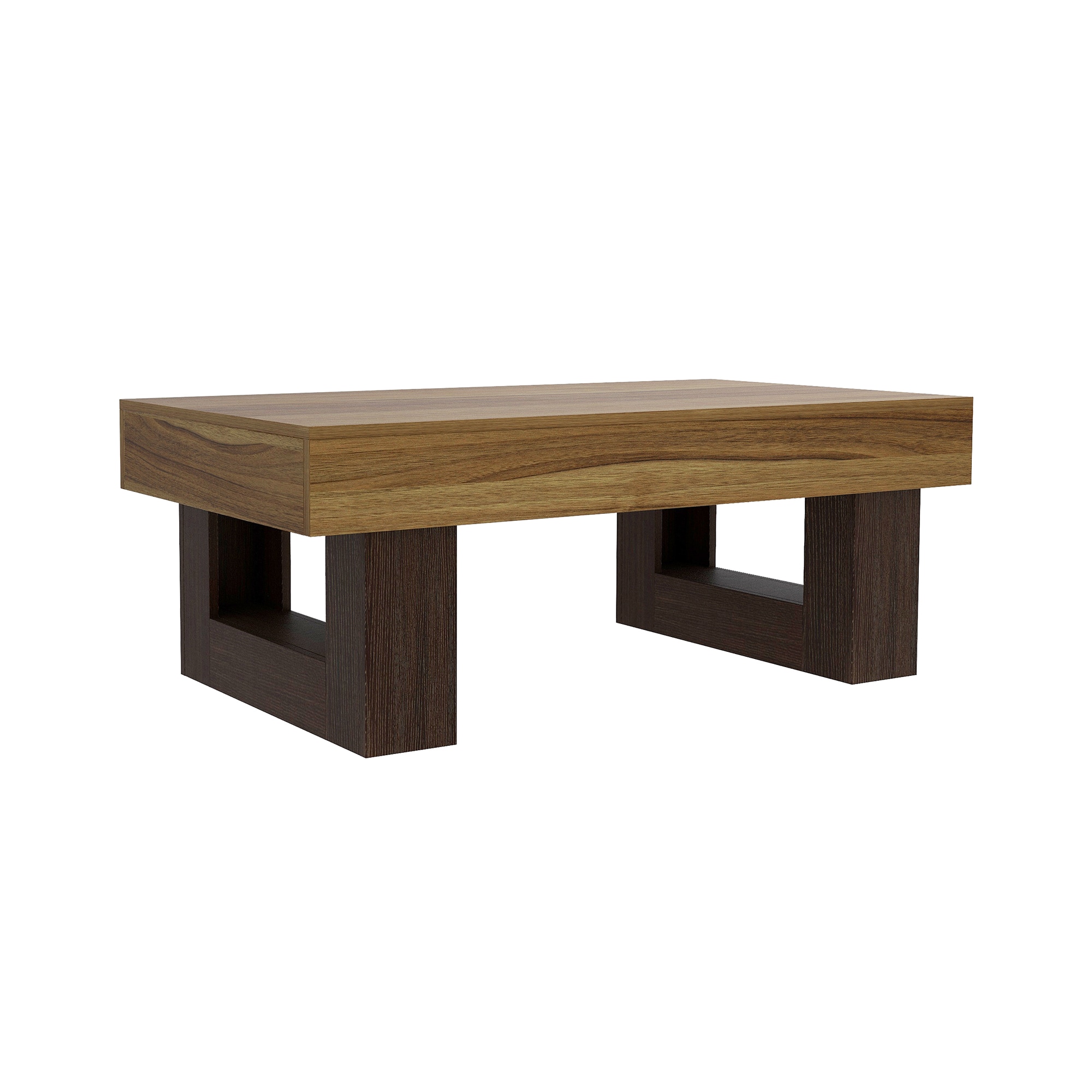Rustic MDF Brown 42.51-in W x 16.13-in H Coffee Table