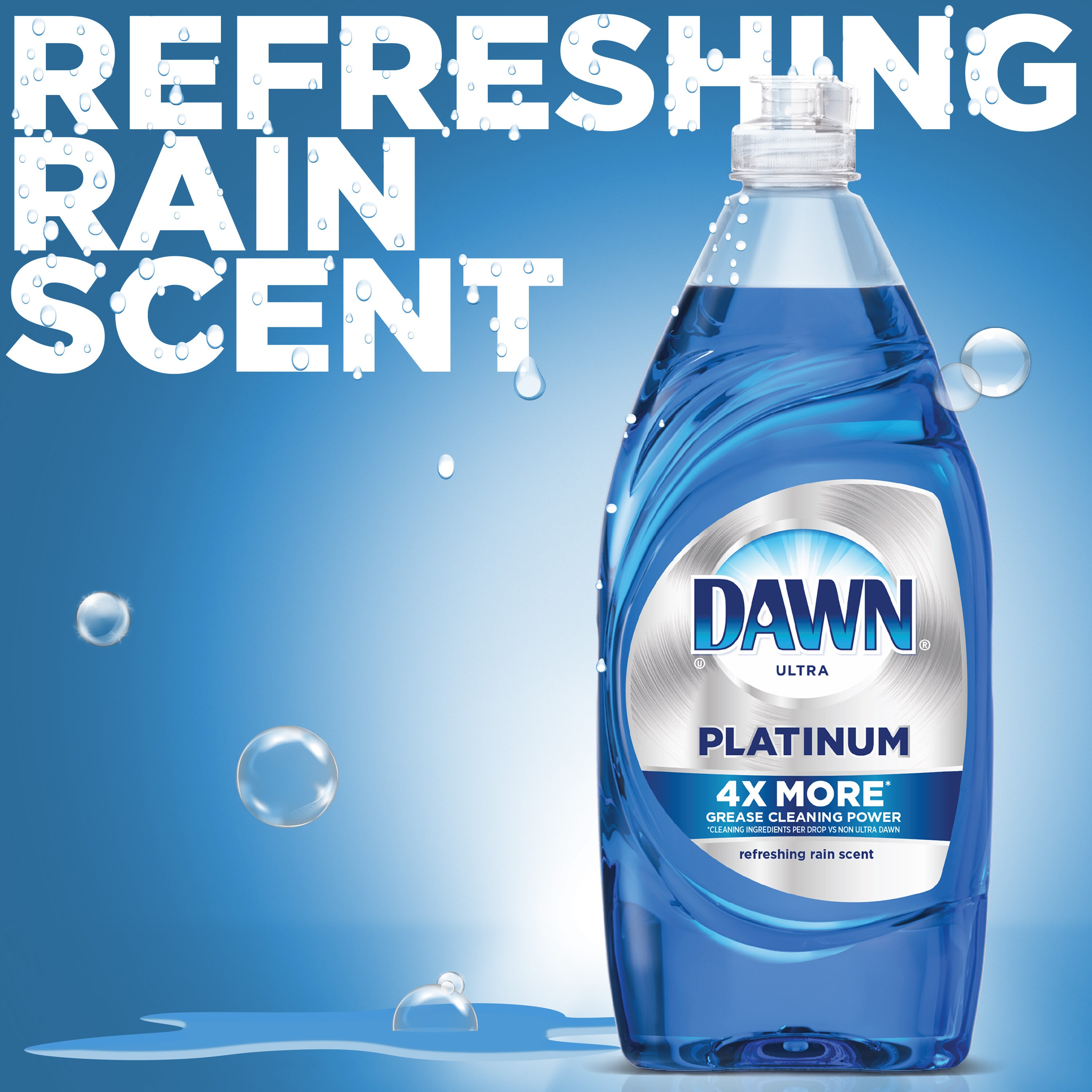 Dawn Platinum Dishwashing Liquid Dish Soap, Refreshing Rain Scent, 32.7 fl  oz