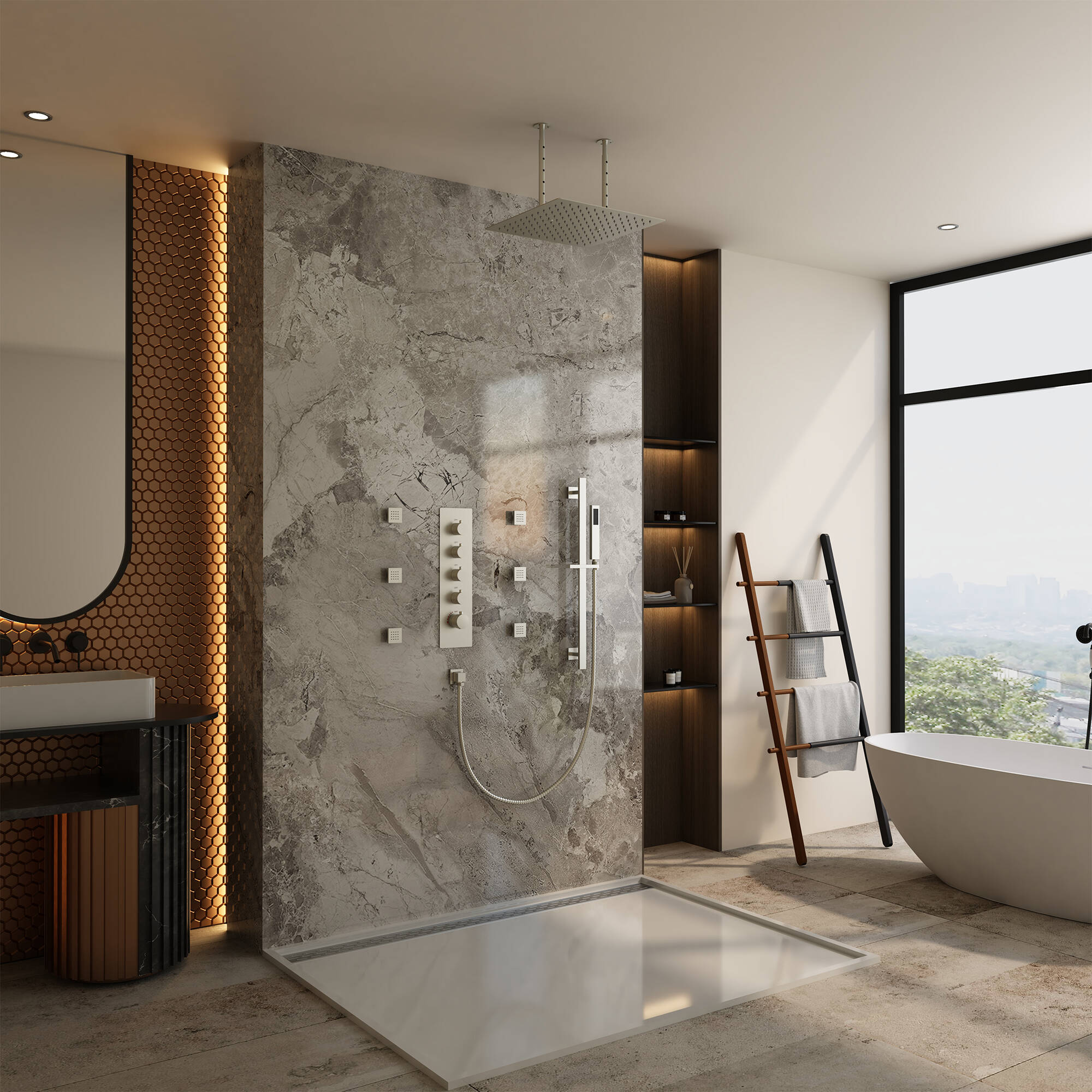 CASAINC WE-SS11BN Showerhead-Bar-Panels - View #2