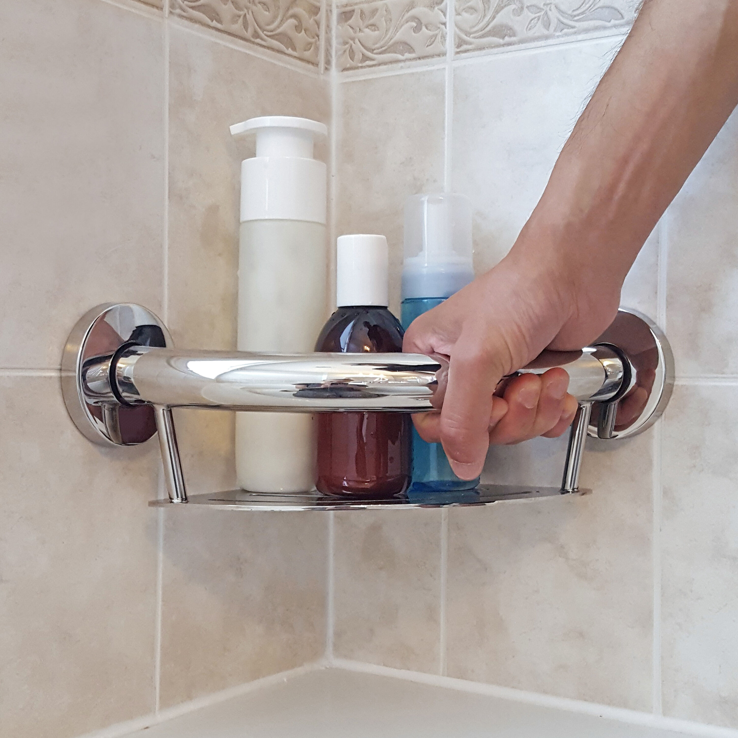 HealthCraft PLUS-CS-CP 9.5-in Polished Chrome Wall mount ADA Compliant Grab Bar ( 500-lb Weight Capacity )
