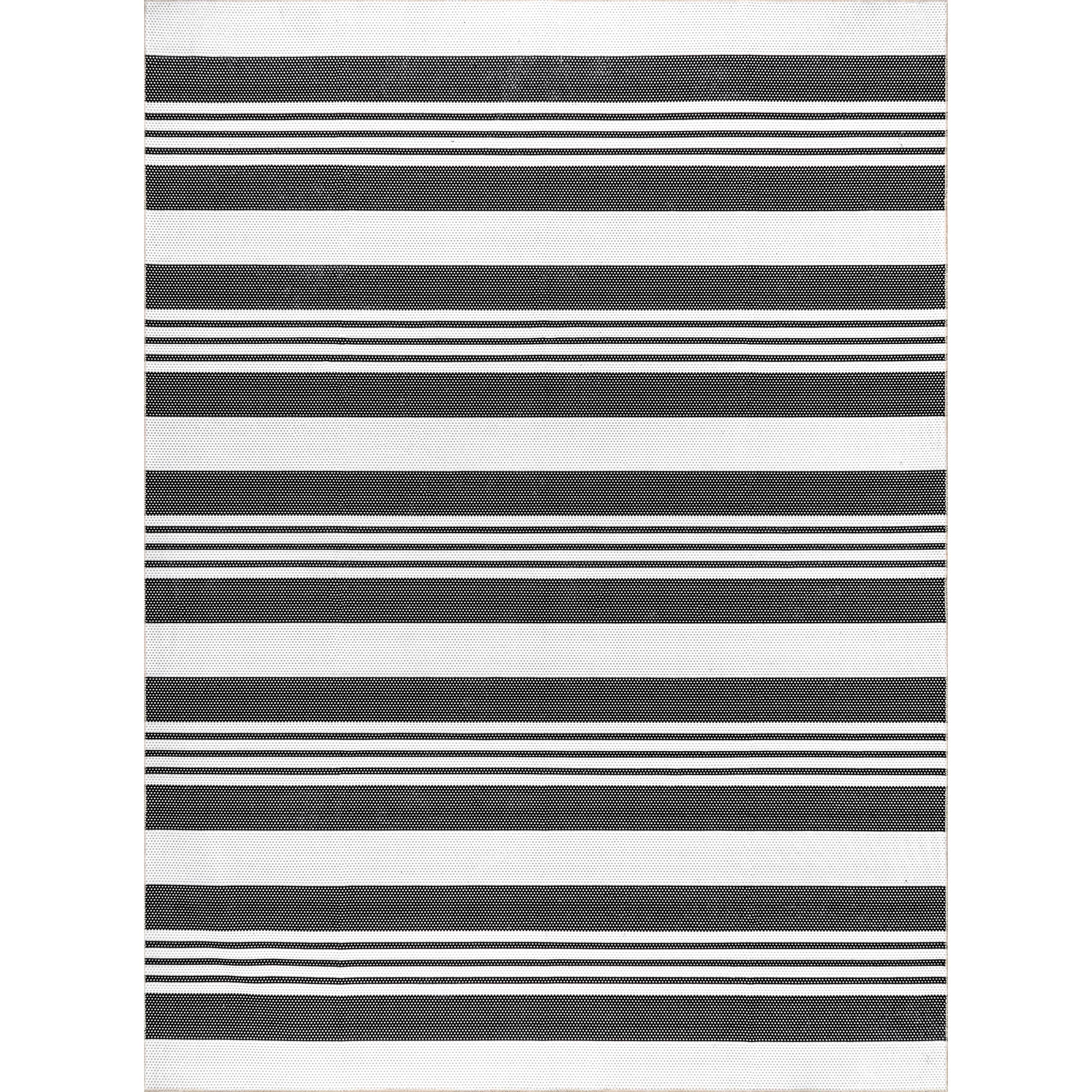 Sleek Striped Synthetic 3' x 5' Gray Rectangular Rug