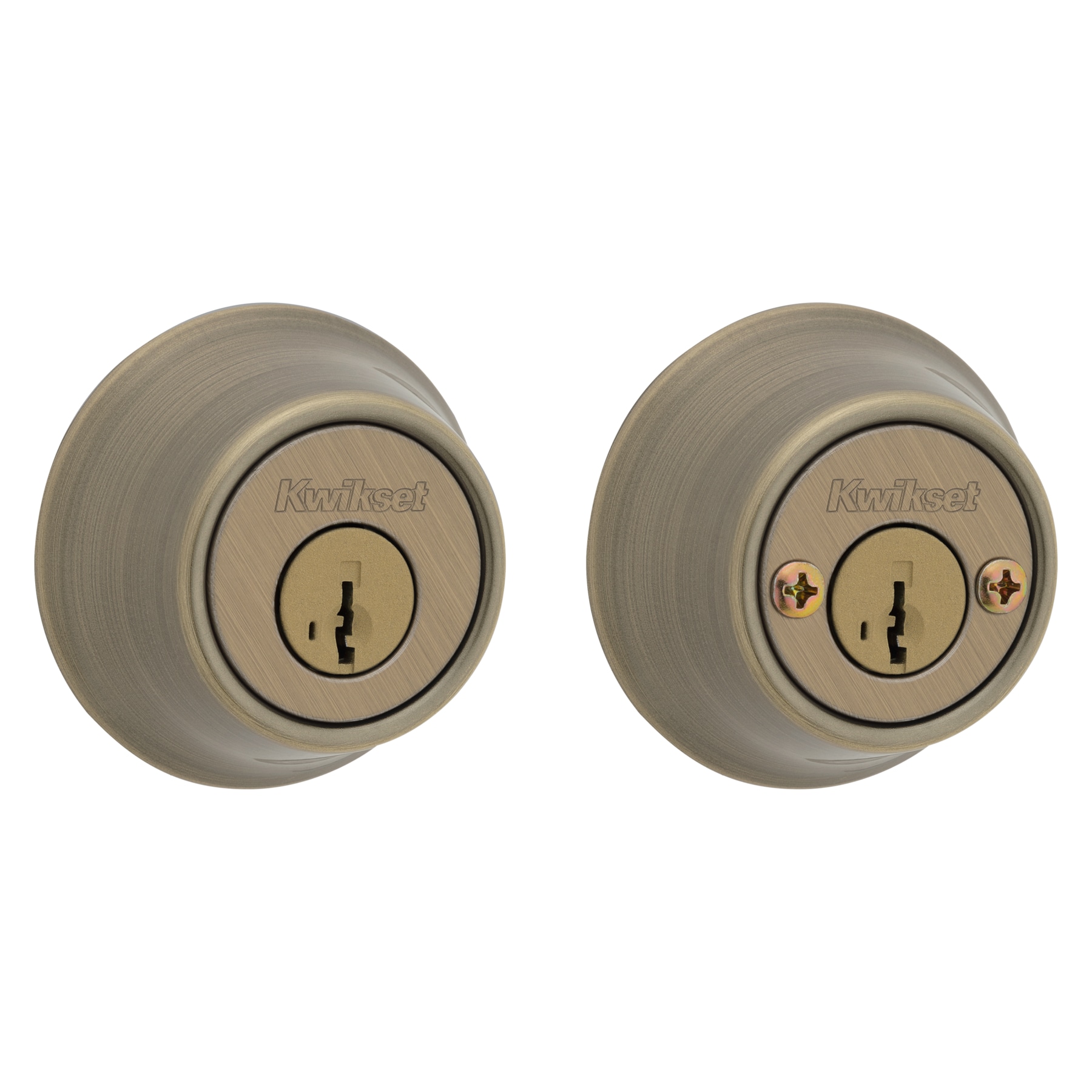 Kwikset 96650-510 Security 665 Series Antique Brass Double Cylinder Deadbolt with SmartKey