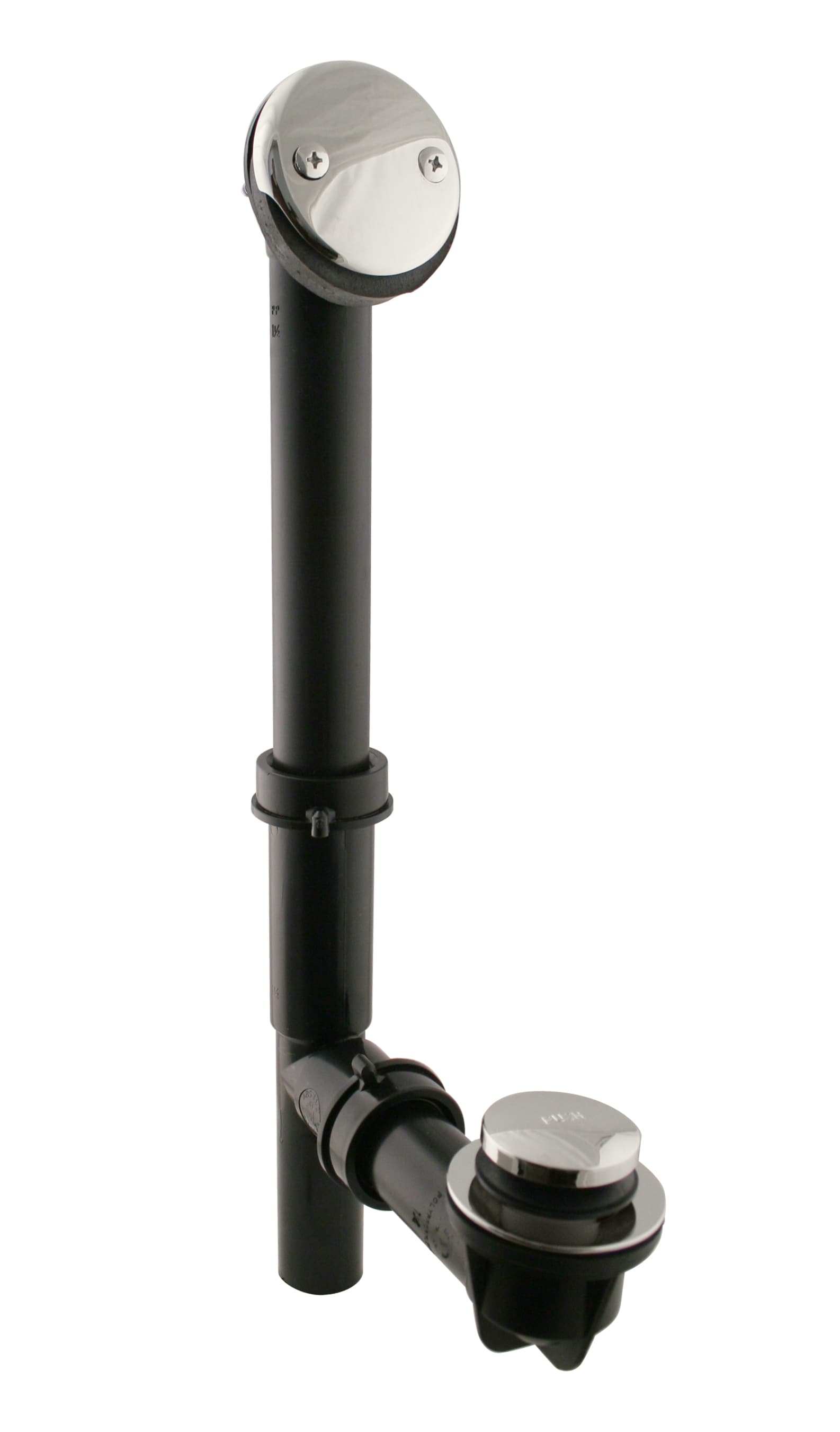 WESTBRASS 593144-05 Bath Waste with Tip-toe Drain 1-1/2" Tubular Black In Polished Nickel
