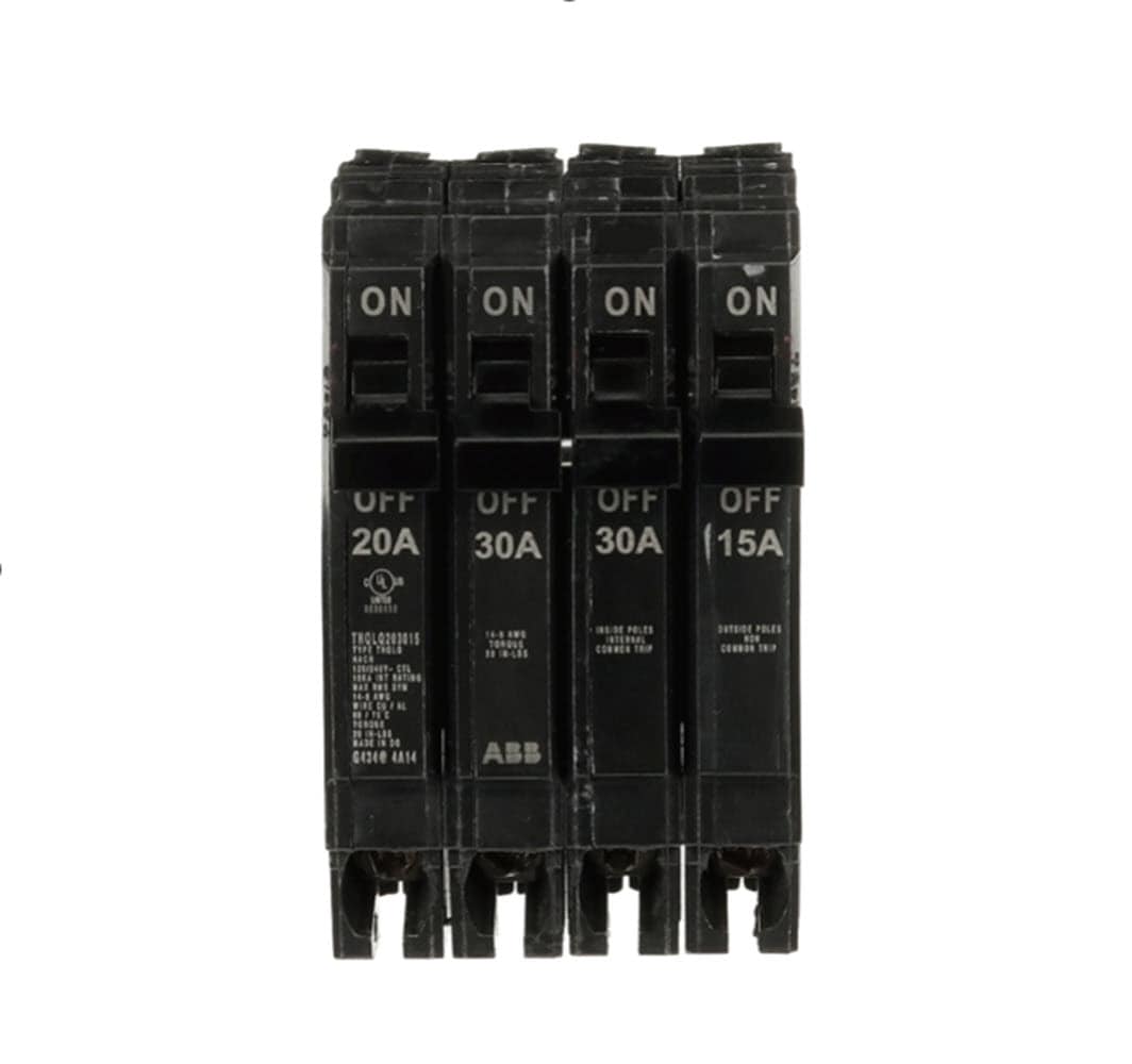 GE Q-Line THQL 20-amp/30-amp/15-amp 4 -Pole Standard trip Circuit Breaker #THQLQ203015A