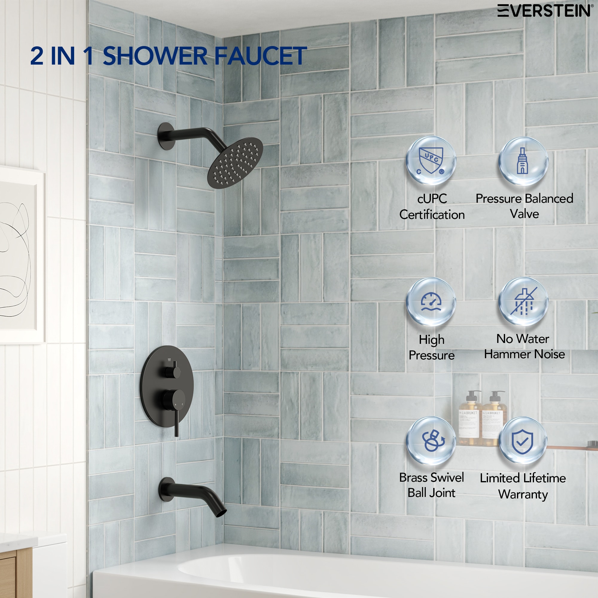 EVERSTEIN Q-909-OTOP Tub-Shower-Faucets - View #7