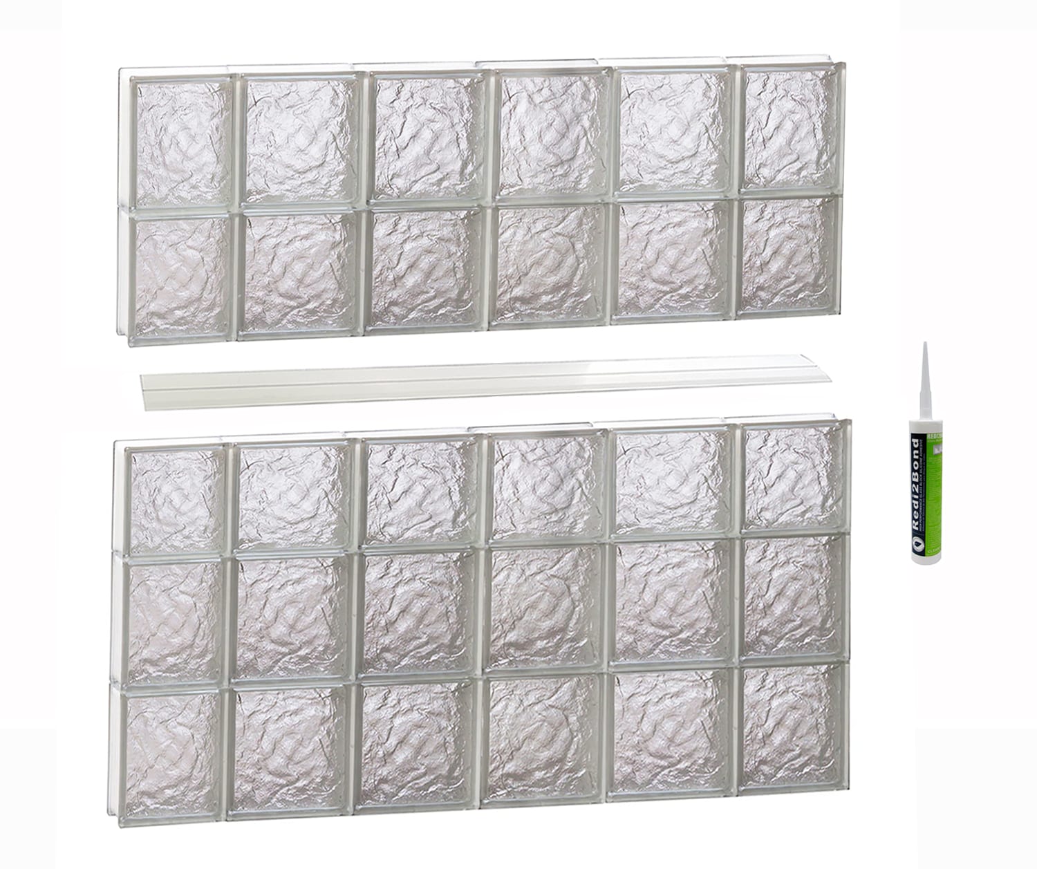 REDI2SET S4438IS Ice Glass 42-1/2-in x 36-3/4-in Frameless Replacement Glass Block Window