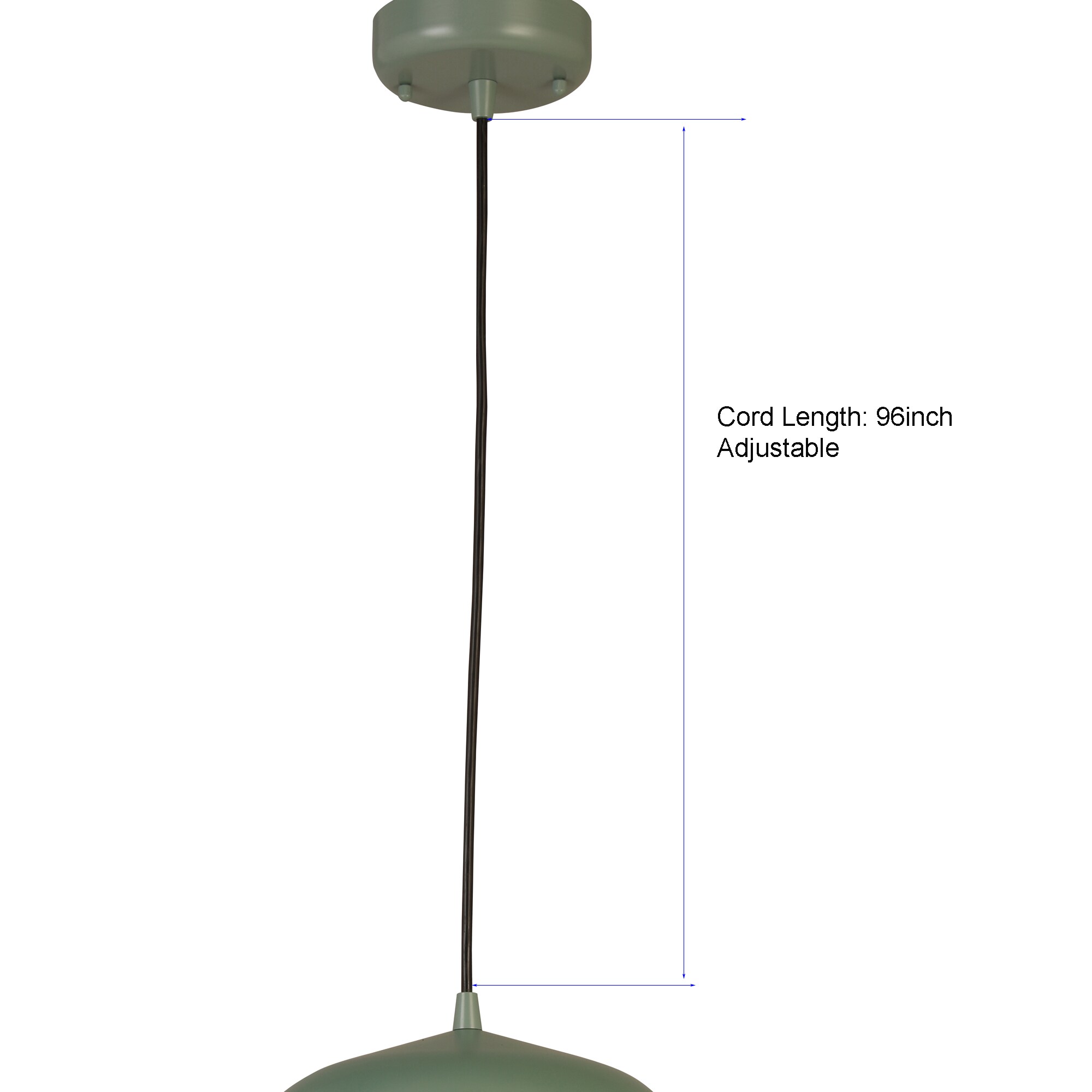 allen + roth Luna Green Industrial Bell Medium Hanging Pendant Light in ...