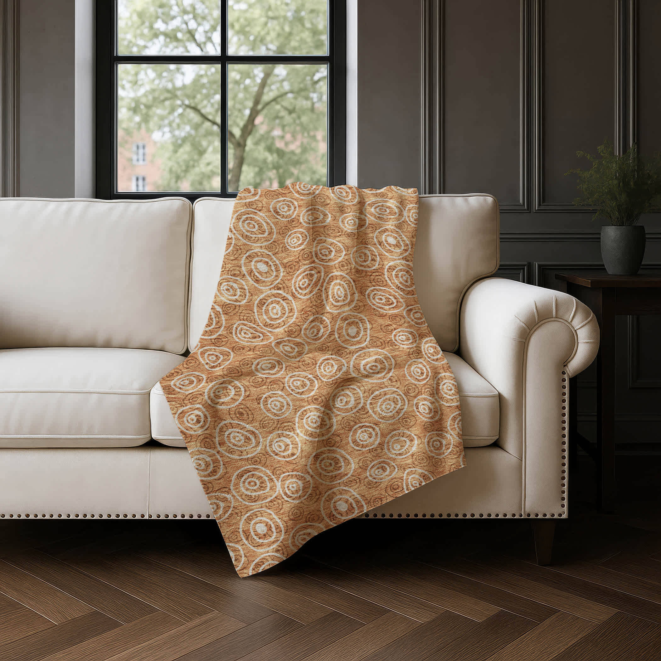 Addison Rugs Premium Machine Washable Addison ASB728 Terracotta 50 x 70 inches Sherpa Throw Blanket