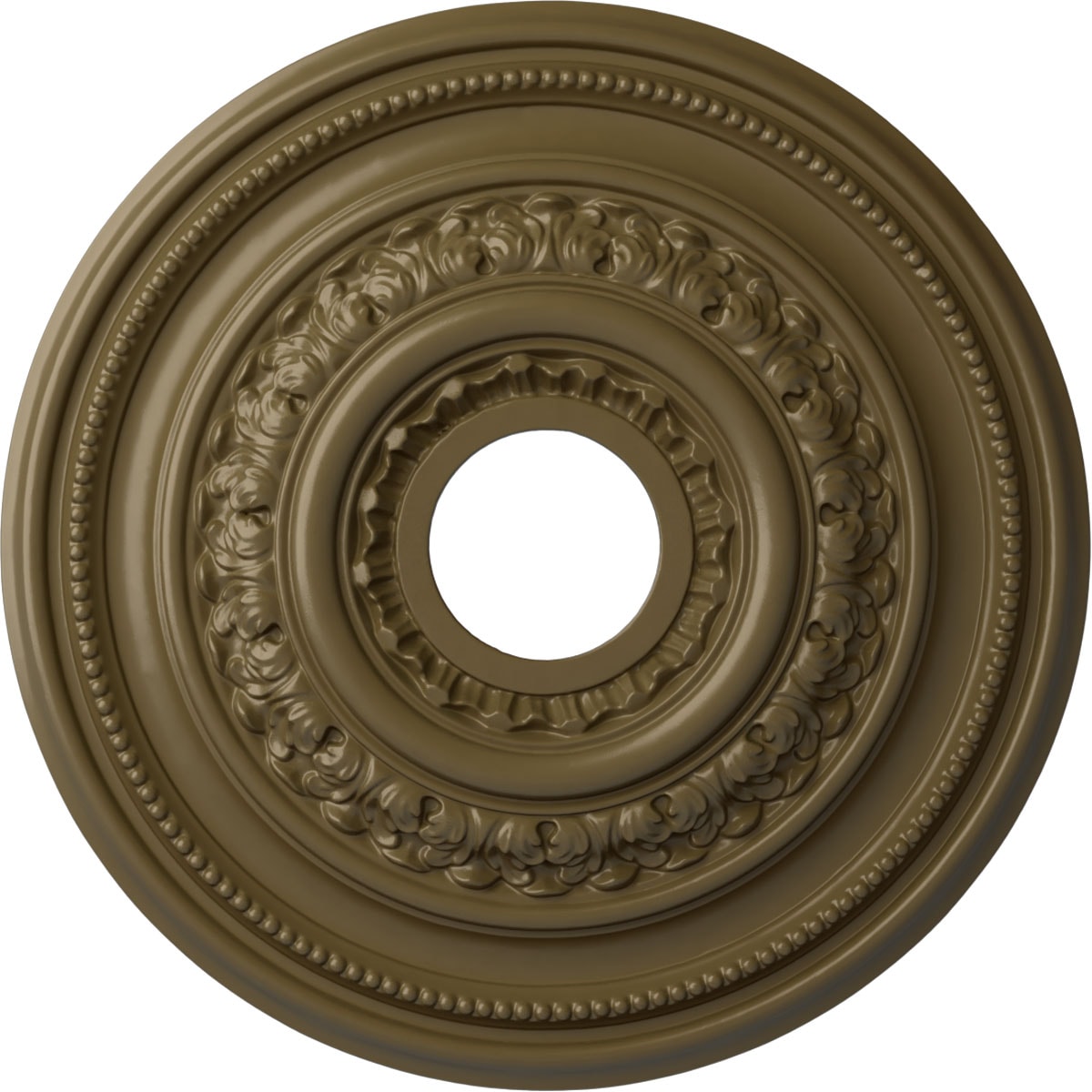 Ekena Millwork CM17OLMMF Orleans 17.625-in W x 17.625-in L Painted Mississippi Mud Polyurethane Whole Ceiling Medallion
