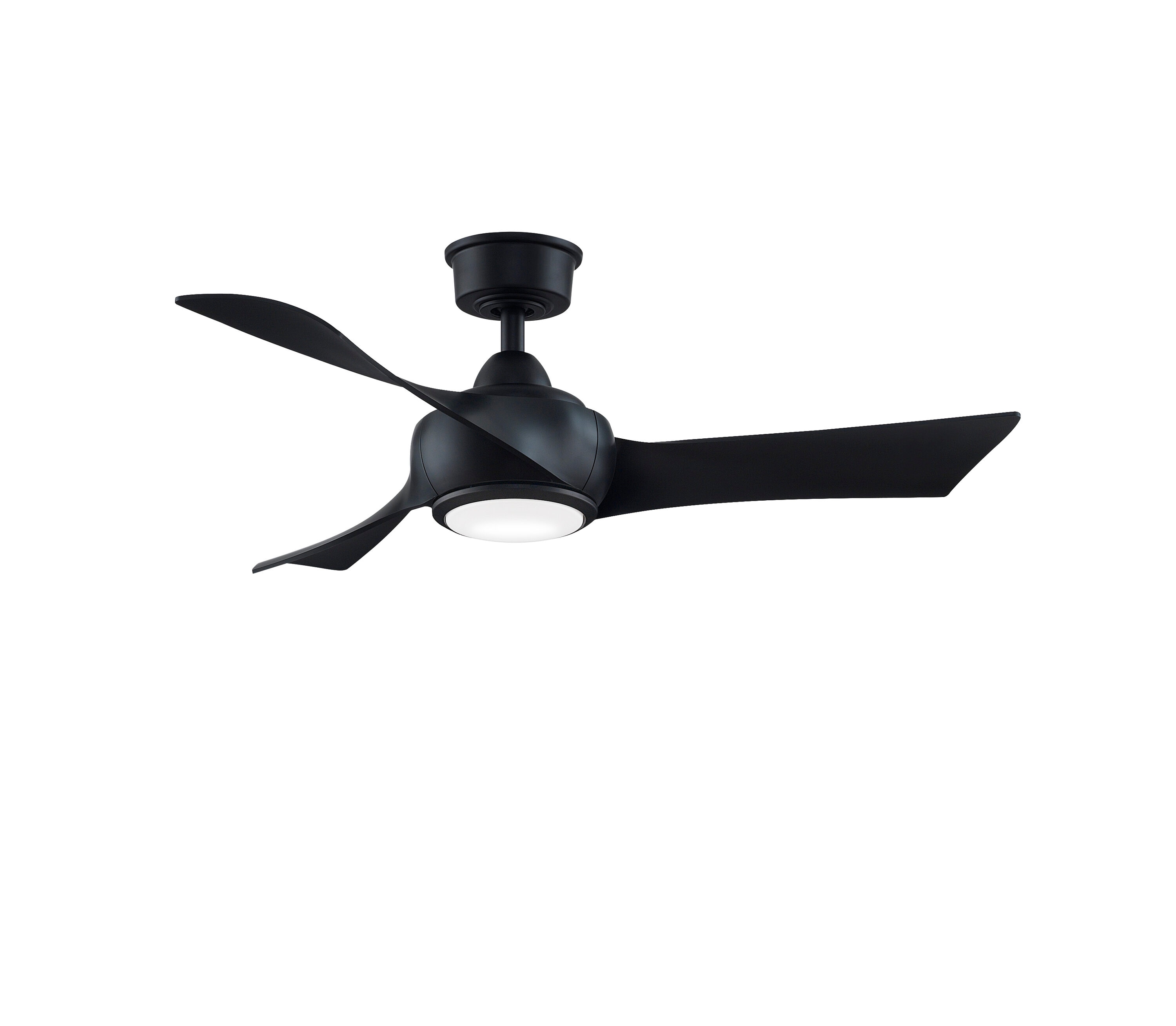 Fanimation Wrap Custom 44-in Black Color-changing Integrated LED Indoor/Outdoor Smart Ceiling Fan with Light and Remote (3-Blade) FPD8530BL-44BL-LK Sansujyuku sansujyuku.com