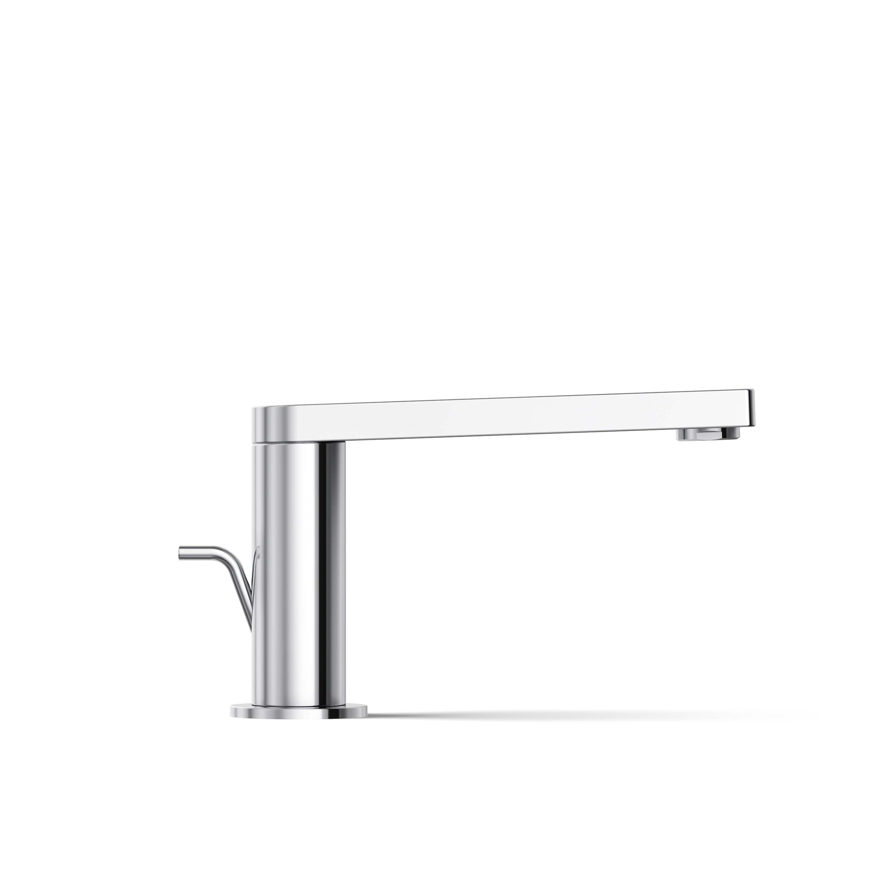 Composed Minimalist Polished Chrome Single-Handle Bathroom Faucet