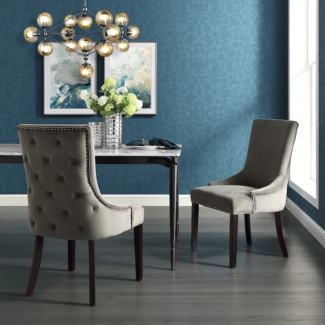 Modern Velvet Upholstered, Gray Velvet Side Chair