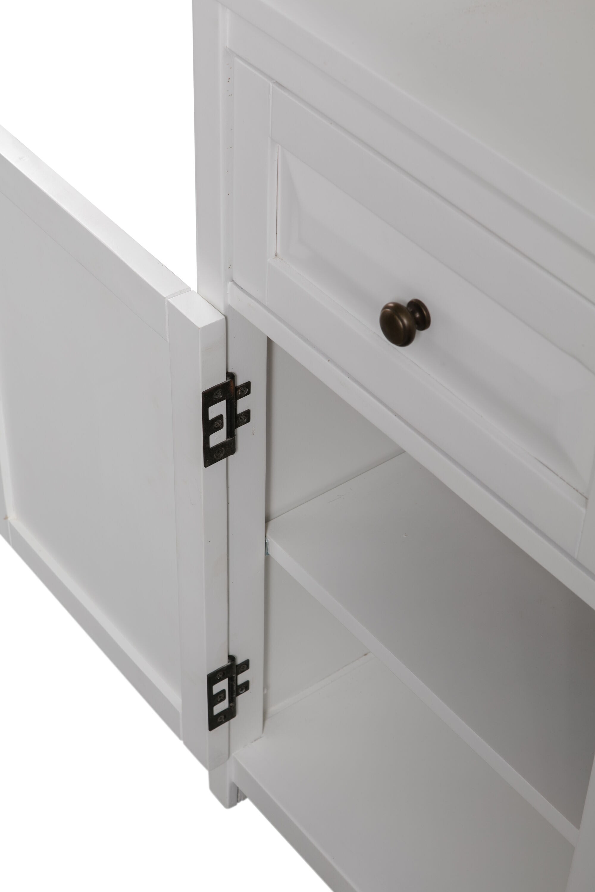 Alaterre Furniture Dorset 17-in x 65-in x 13-in White Wood Freestanding ...