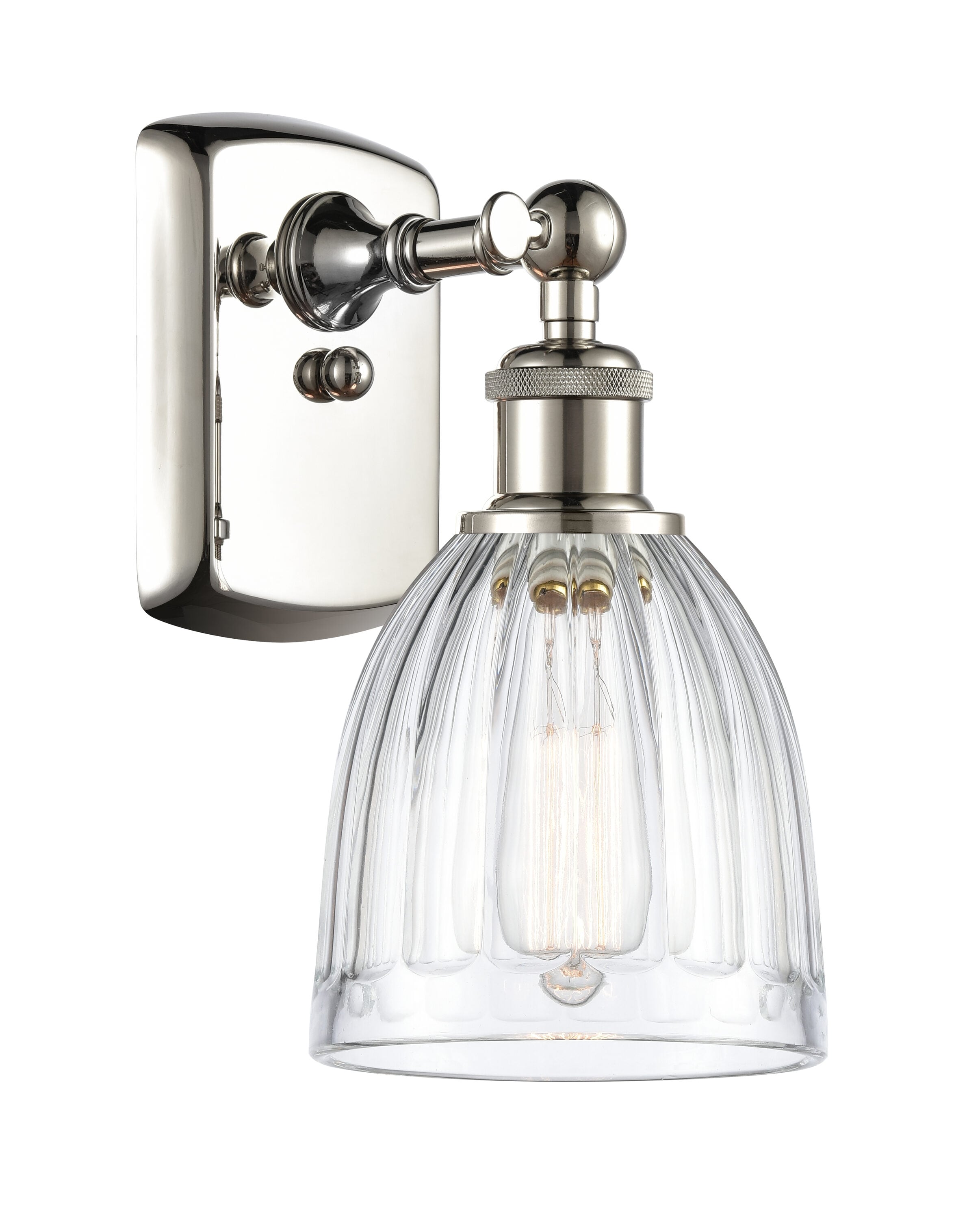 Innovations Lighting 516-1W-PN-G442 Brookfield 5.75-in W 1 -Light Polished Nickel Industrial Wall Sconce