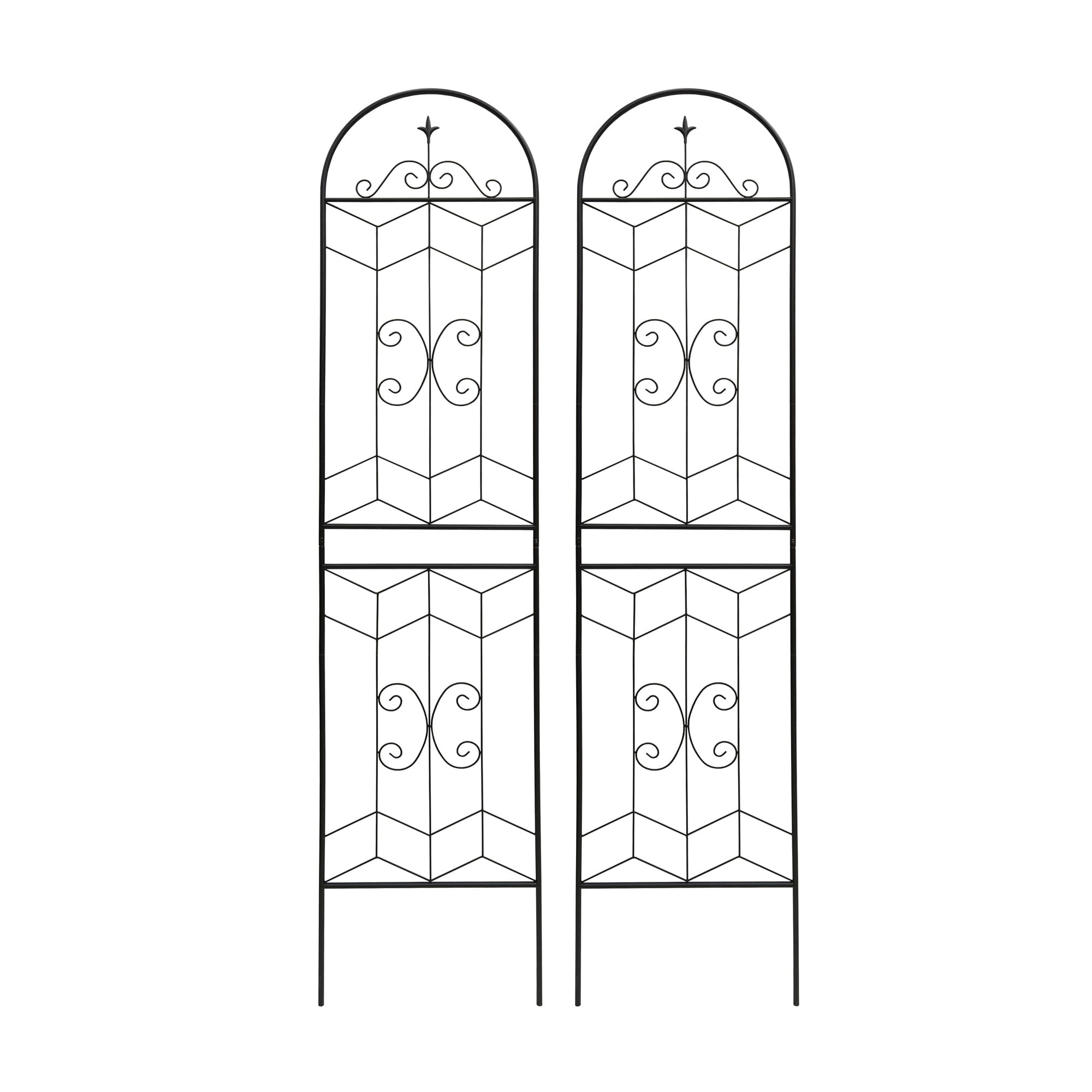 JJJ CRXGWL3Q0NO Garden Trellis 19.7-in W x 86.7-in H Black Iron Garden Trellis For Climbing Plants For Cucumbers For Roses For Tomatoes 2 -Pack