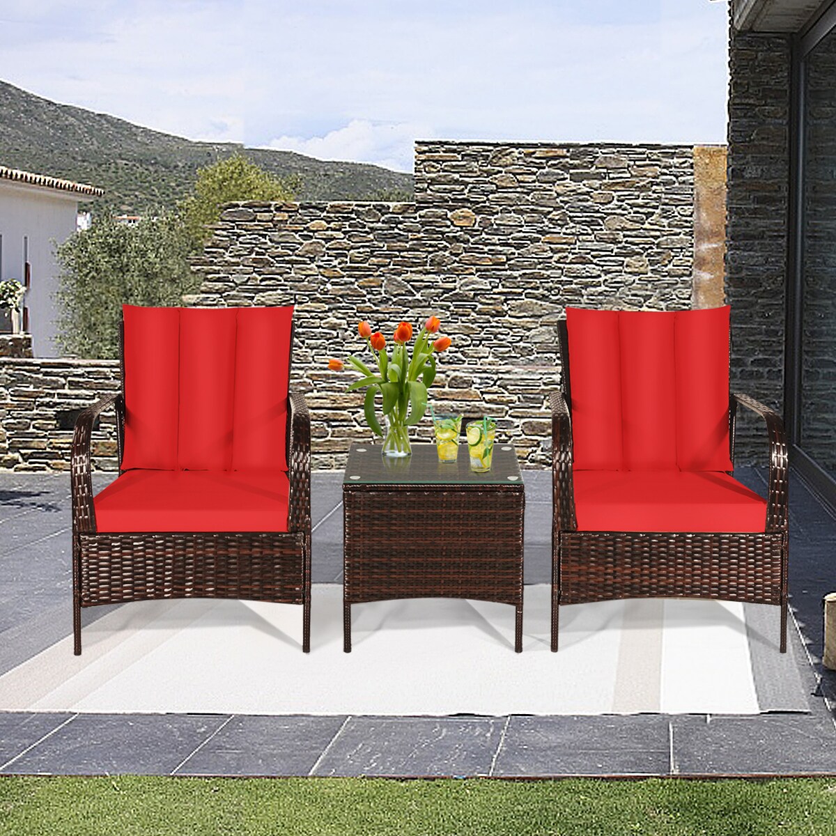 WELLFOR OUJ65850RE Patio-Conversation-Sets - View #8