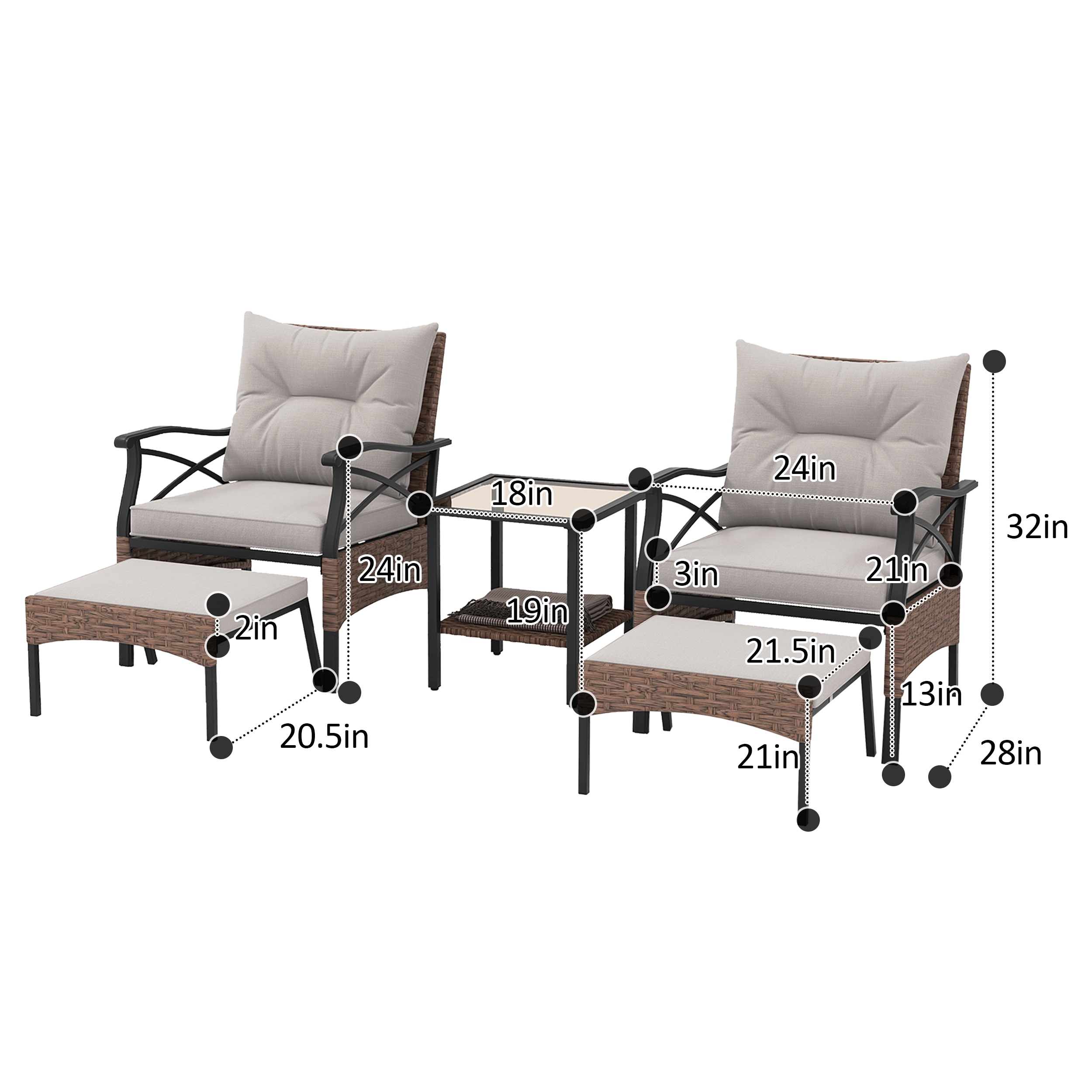 LIVIZA TDS11576BN Patio-Conversation-Sets - View #3